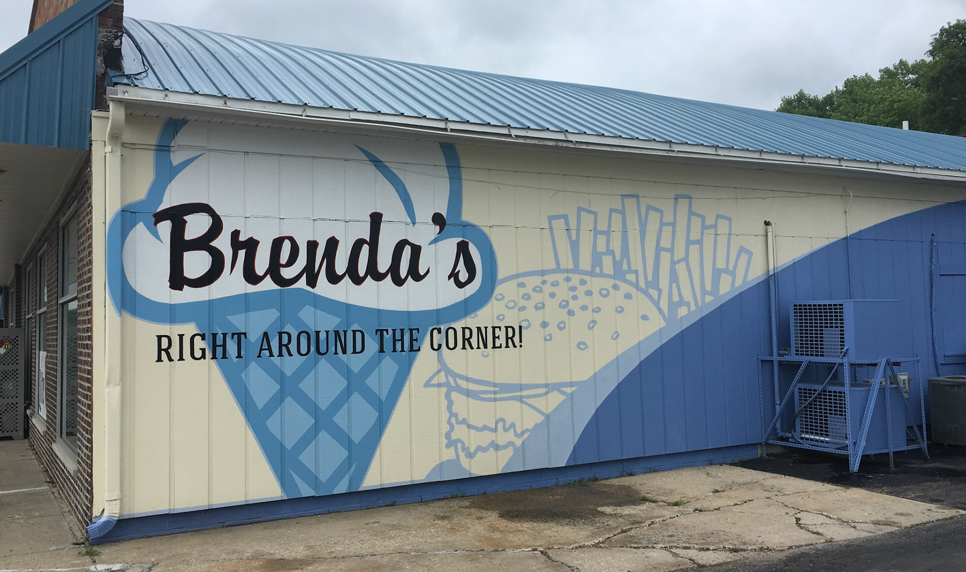 Hand Painted Mural Sign for Ice Cream Diner