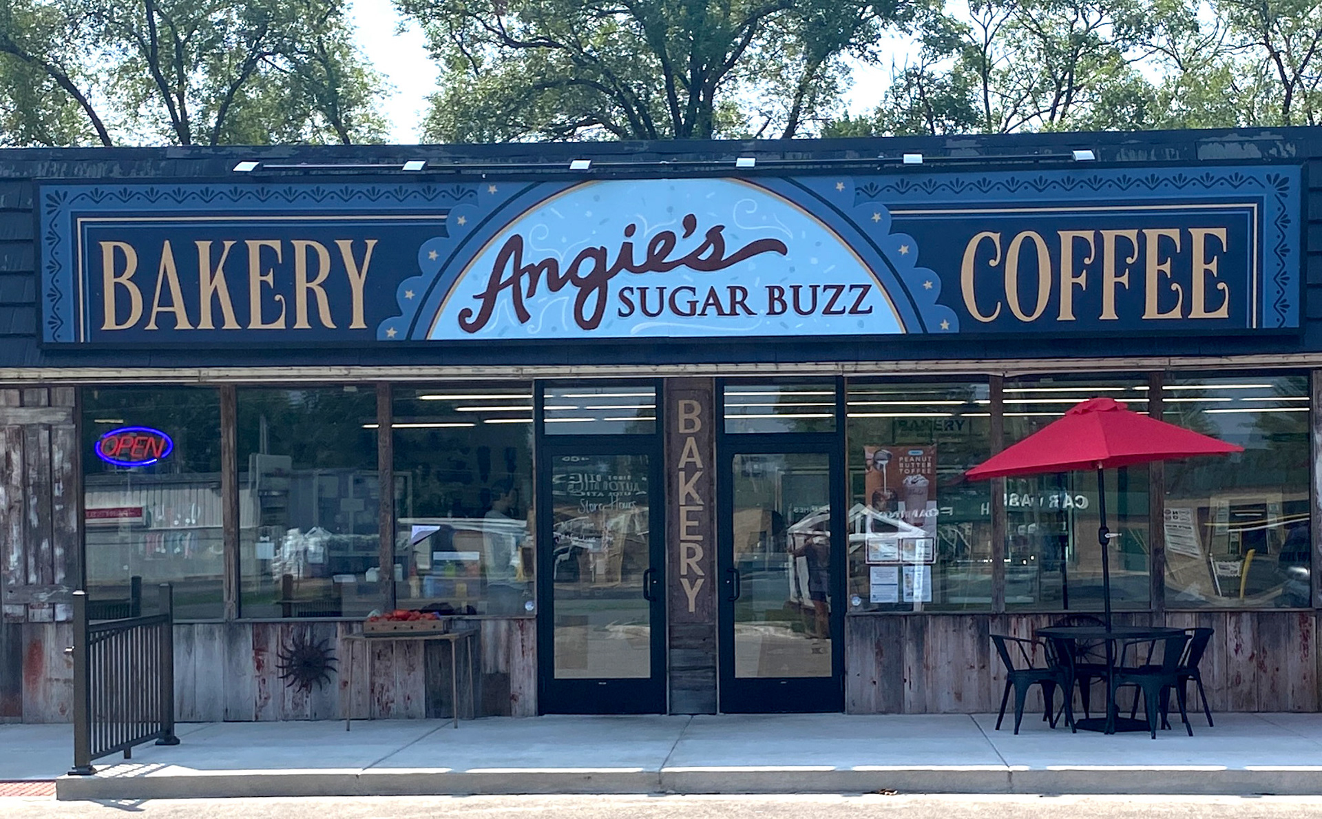 Custom designed and painted sign artwork for bakery Coffee shop
