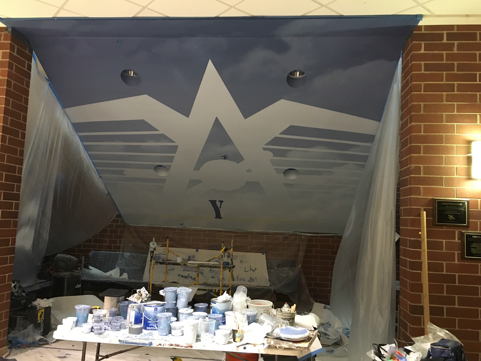 Phase two of the mural
