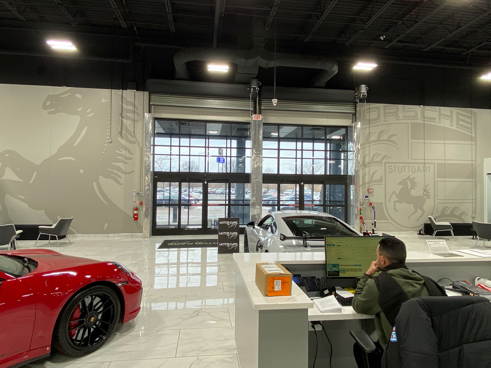 Hand Painted sign and mural for Motor Cars of Chicago in Joliet IL