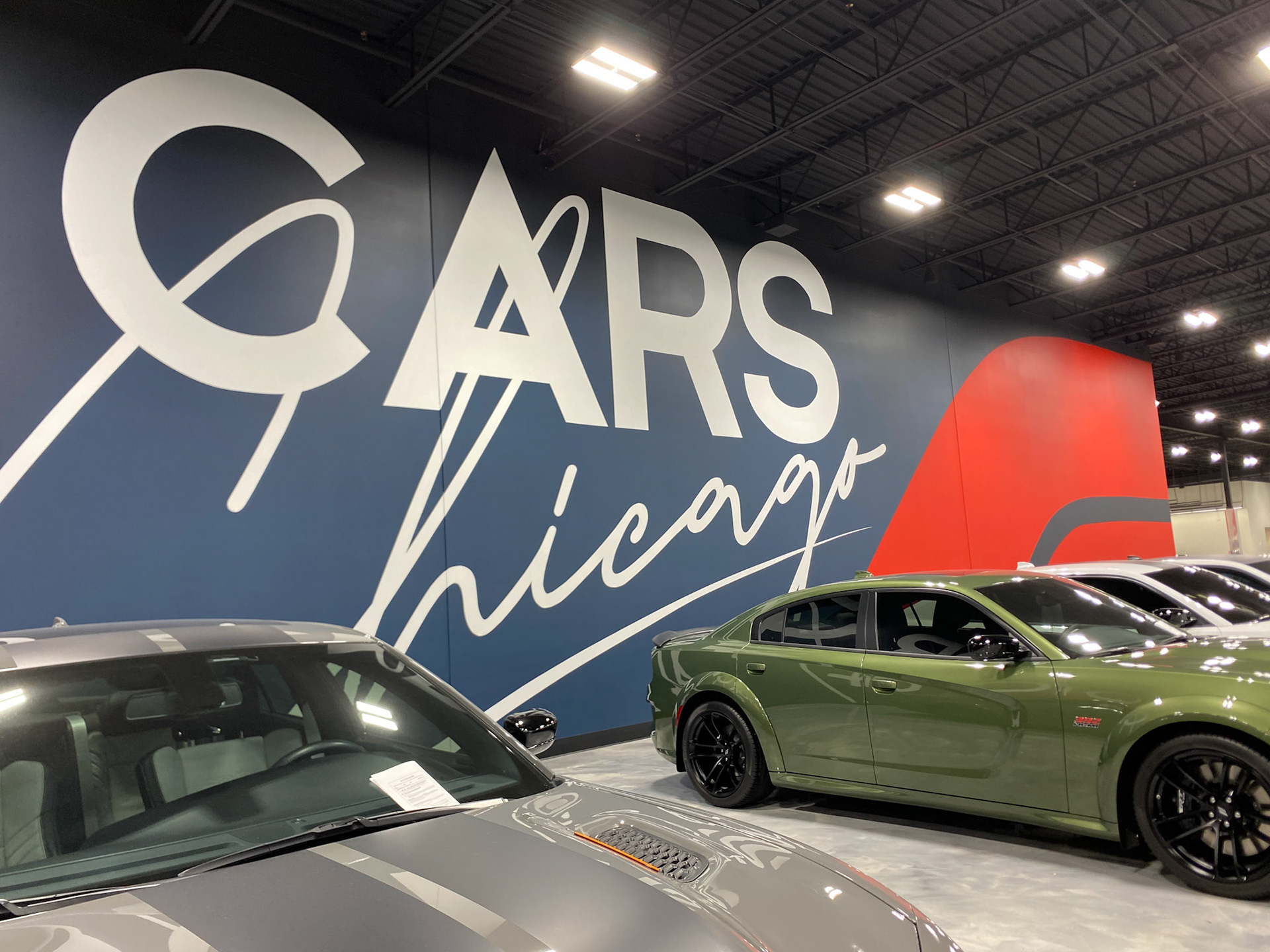 Hand Painted sign and mural for Motor Cars of Chicago in Joliet IL