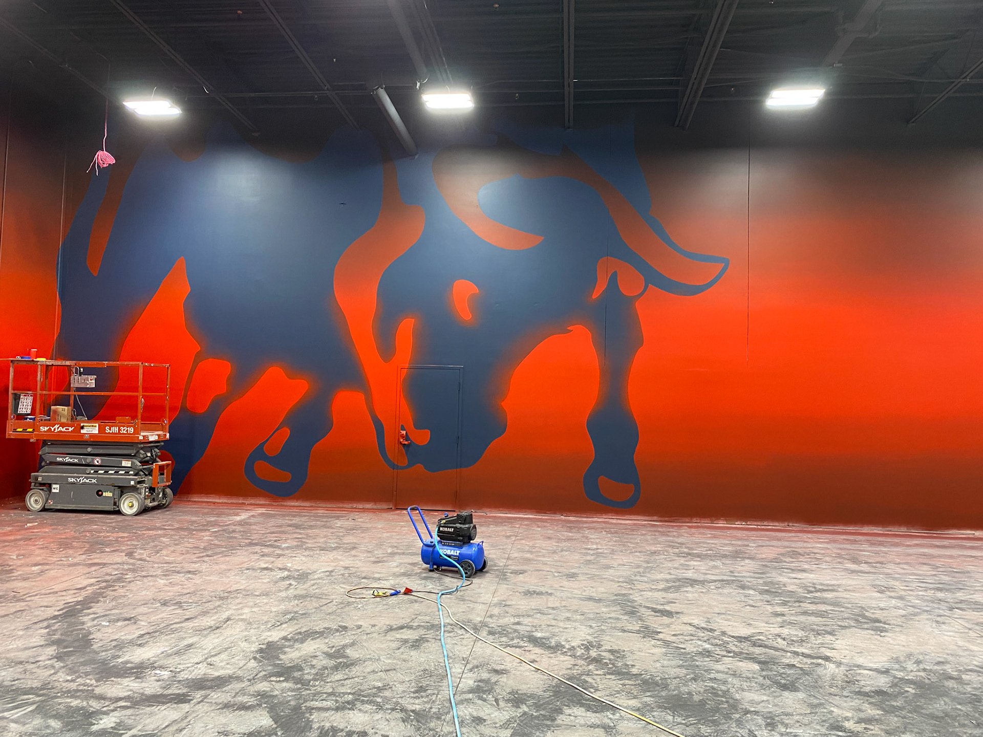 Hand Painted sign and mural for Motor Cars of Chicago in Joliet IL