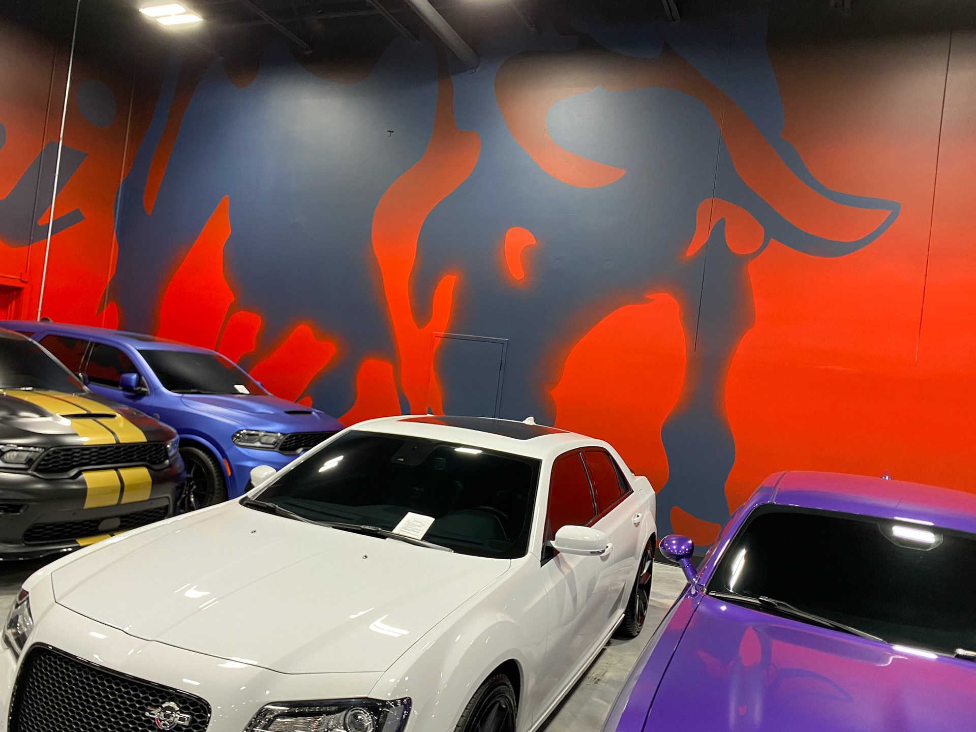 Hand Painted sign and mural for Motor Cars of Chicago in Joliet IL