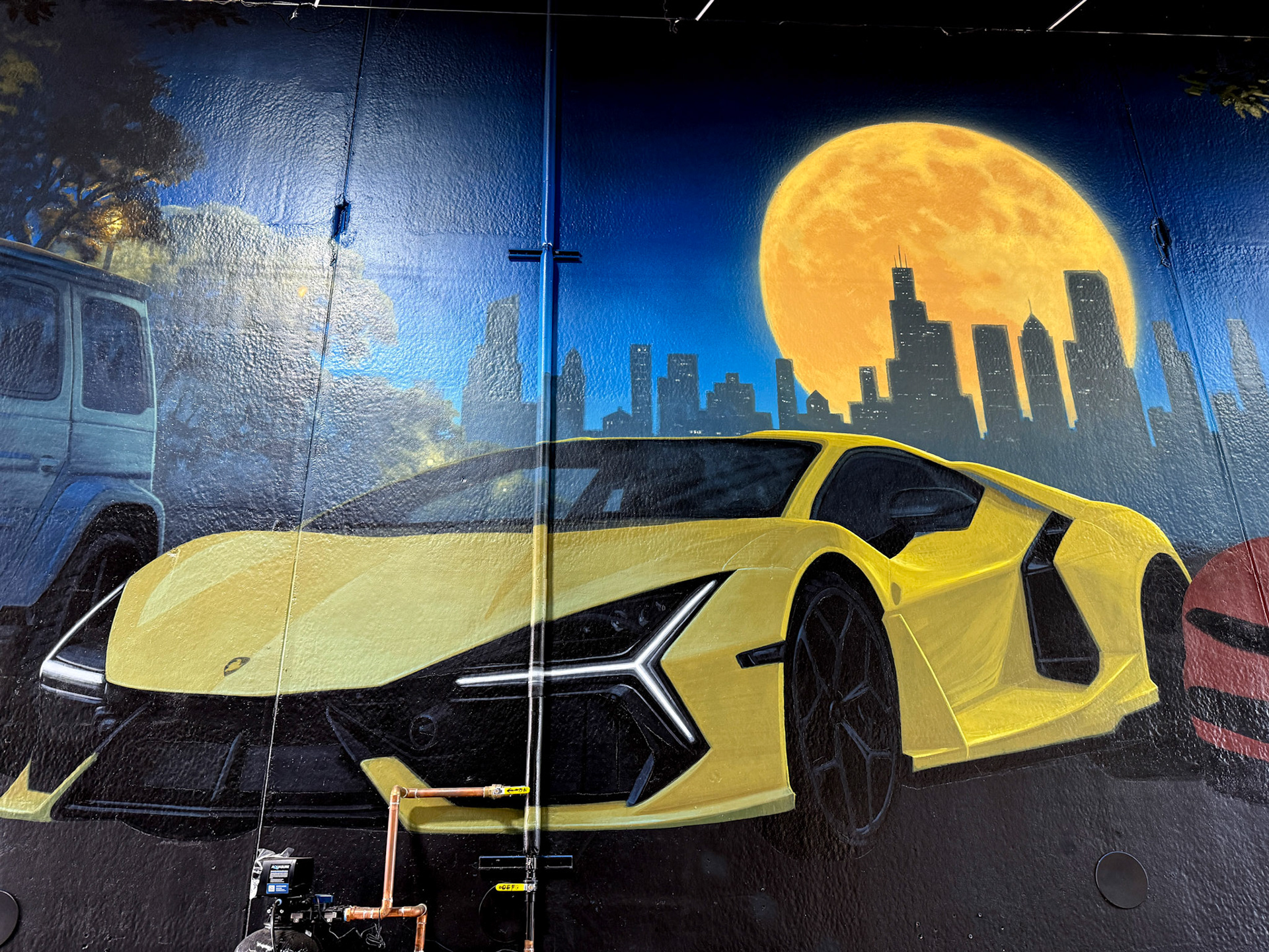 Finished business signage mural section