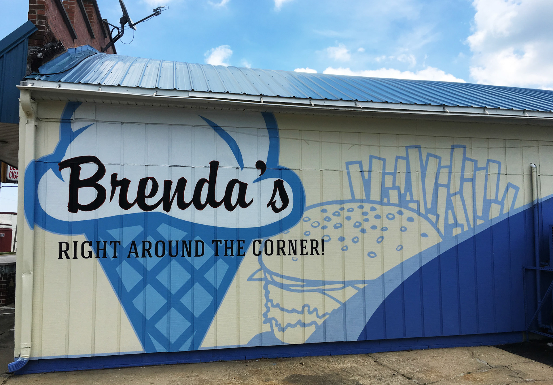 Hand Painted Mural Sign for Ice Cream Diner