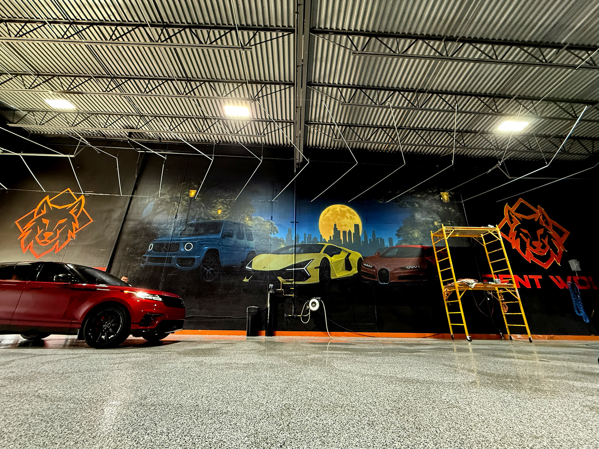 Finished business signage mural section