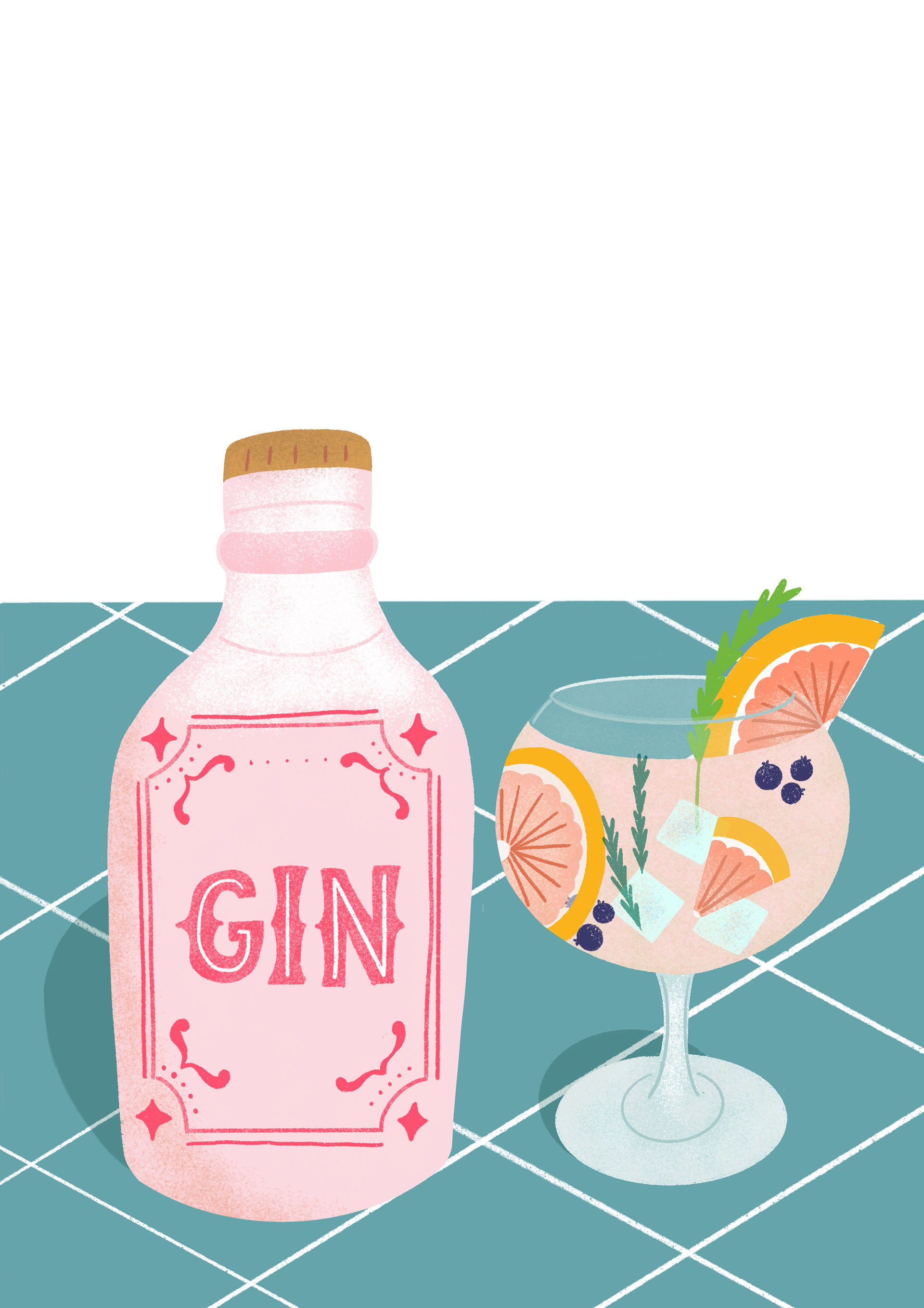 Gin and tonic in Procreate