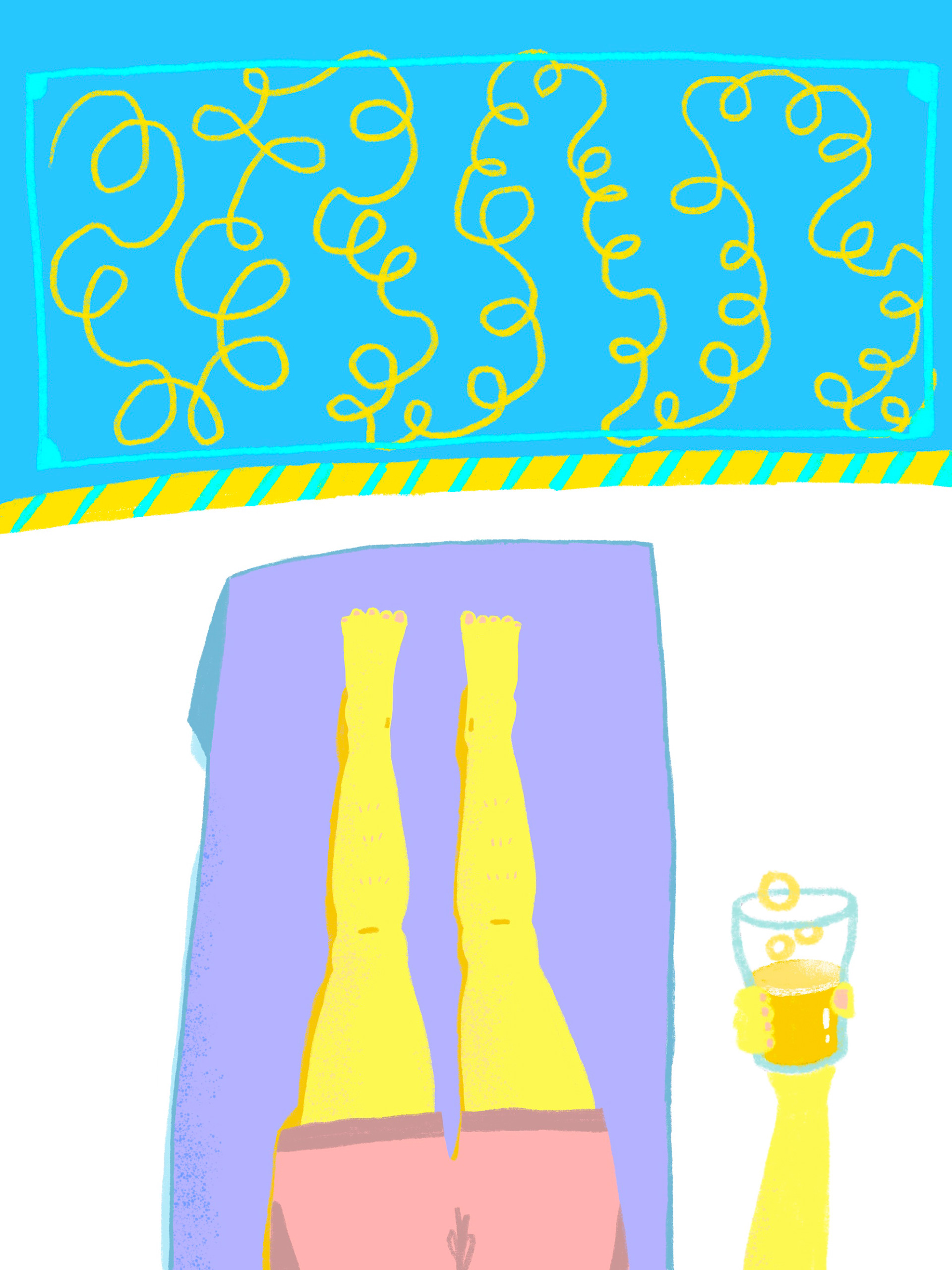 Man by the pool in Procreate