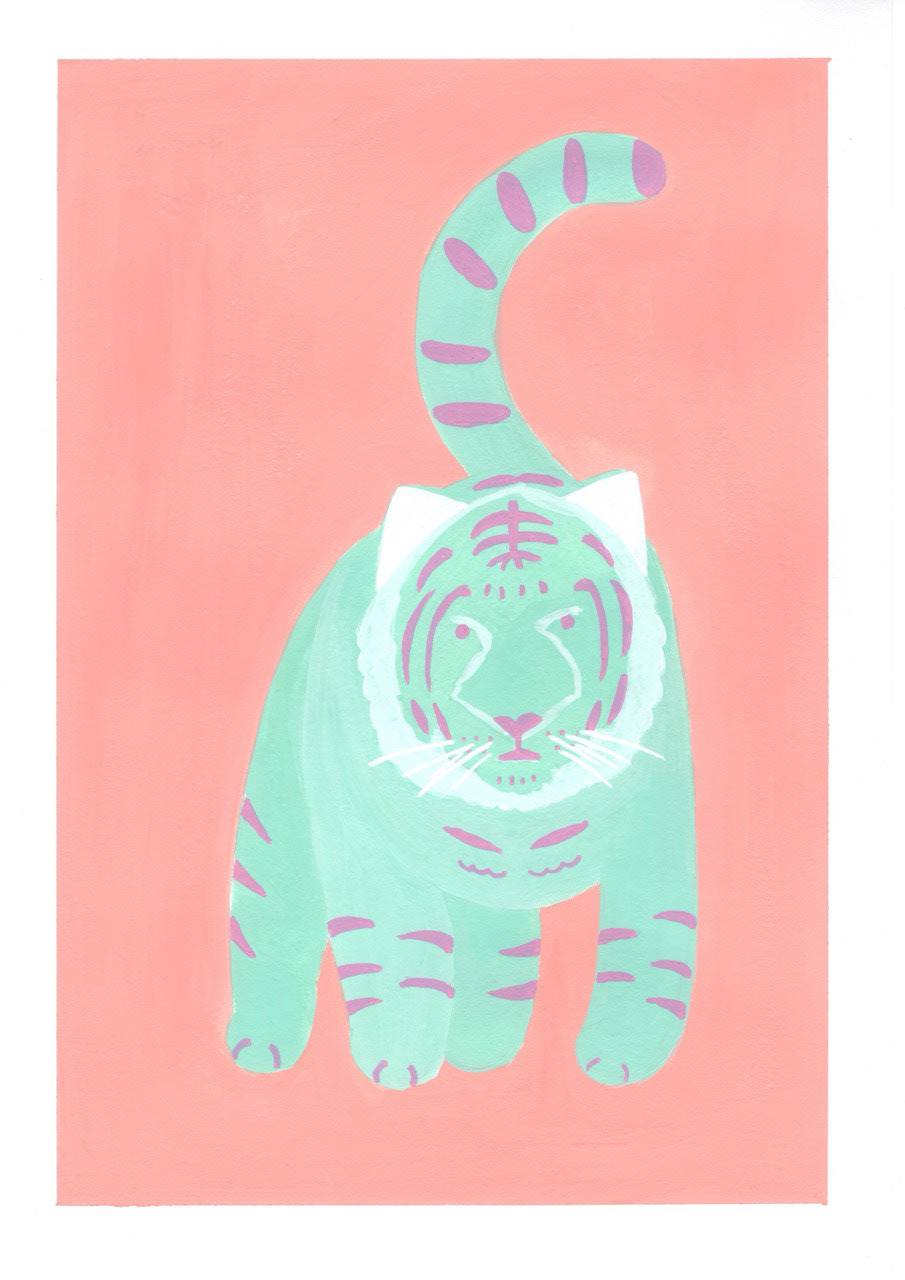 Tiger in Gouache