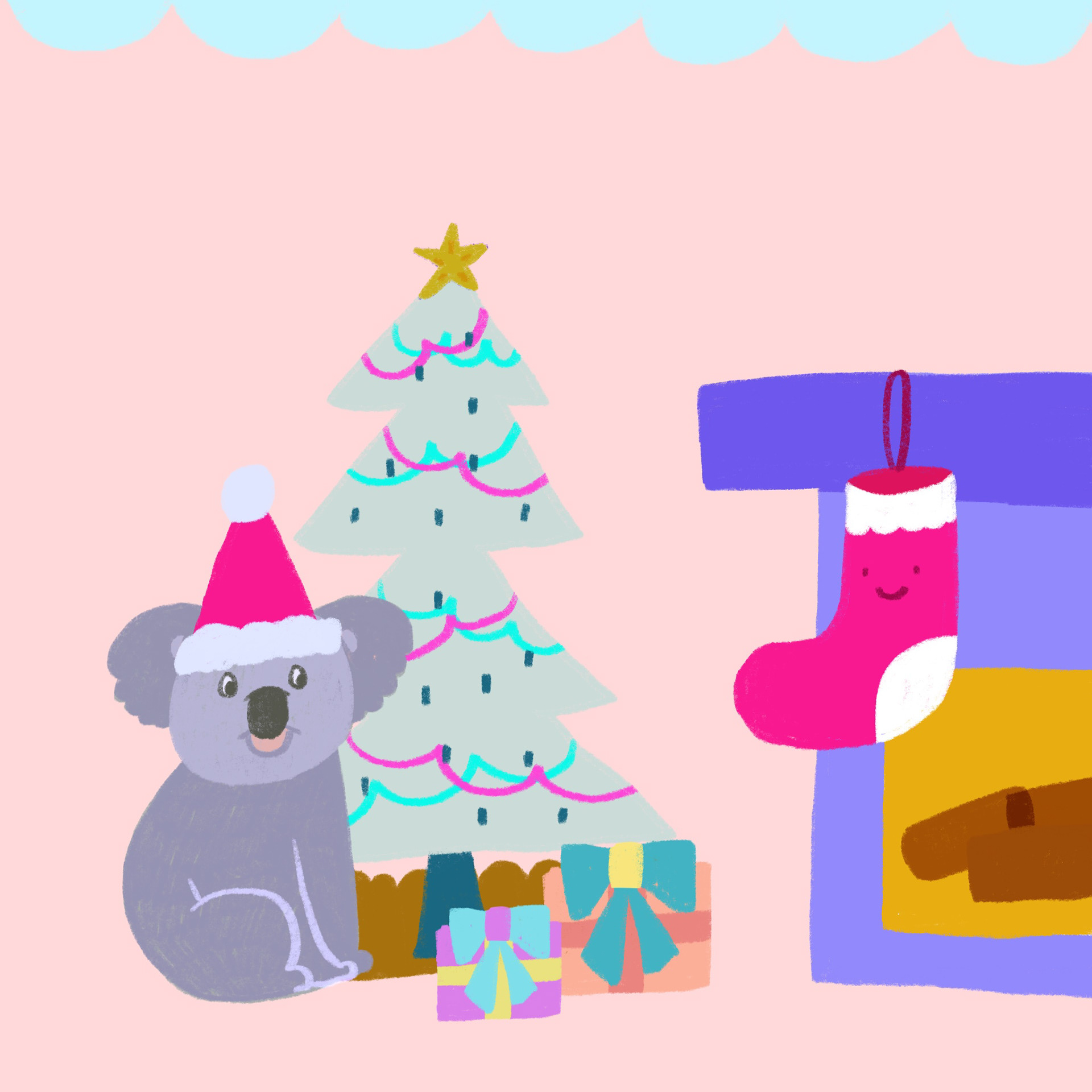 Koala Xmas in Procreate
