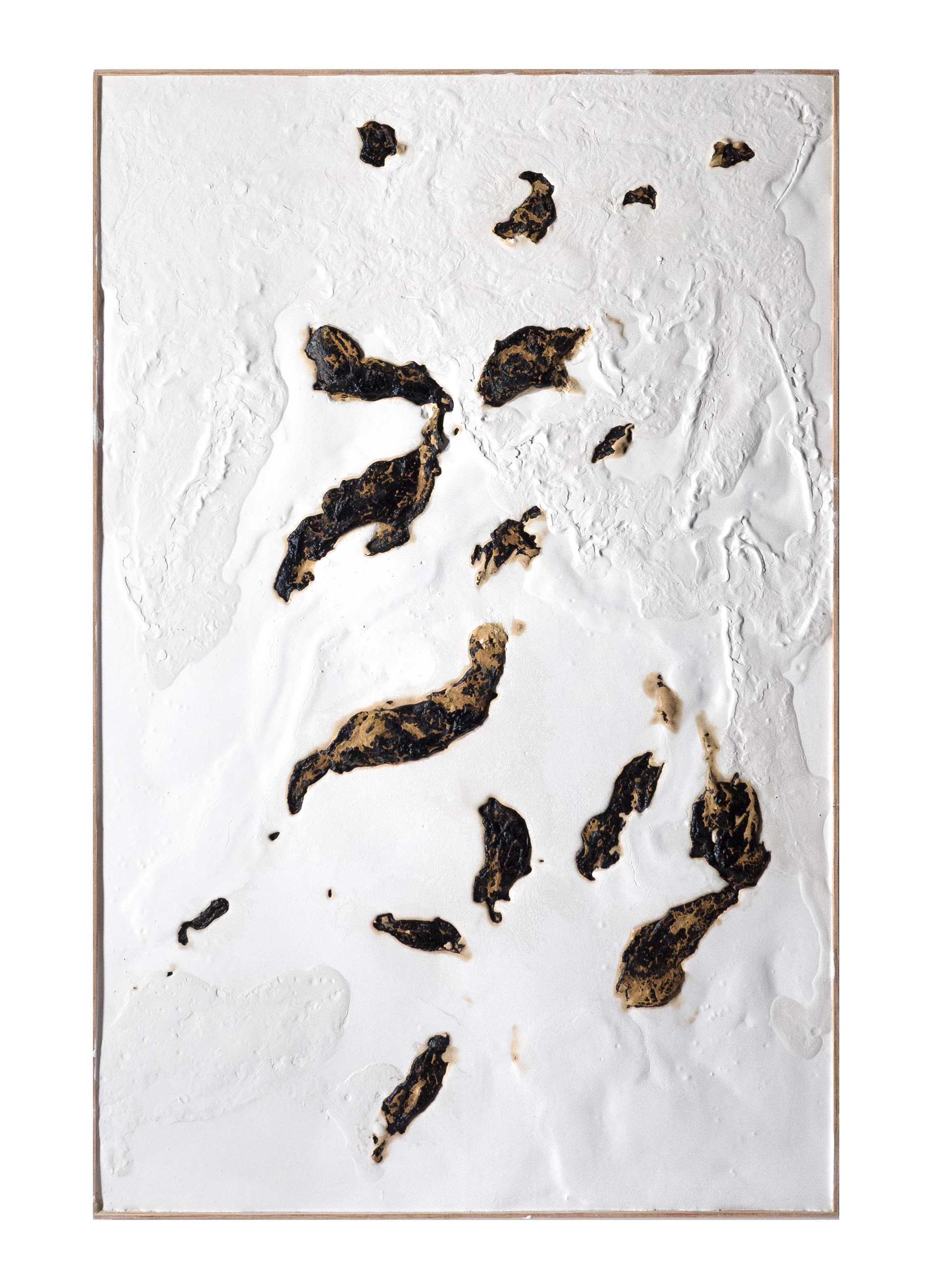 ‘High Arctic 3’ - 2019 - 120 x 80cm - plaster of Paris, emulsion paint, acrylic paint, bitumen, wood, steel, silicone, lacquer