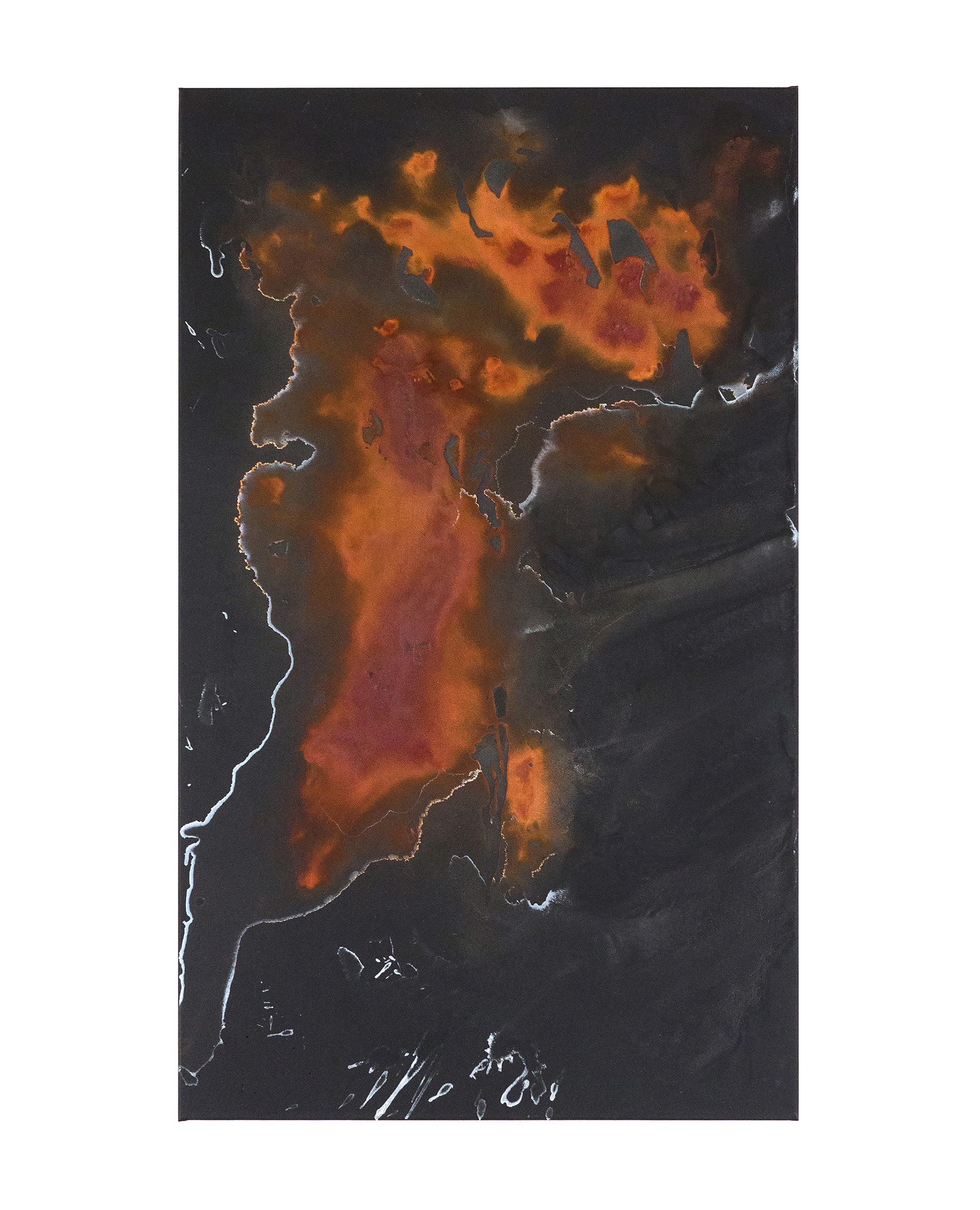 Tailings Pond 2 - 120 x 60cm - 2016 - emulsion paint, iron, iron oxide, salt and synthetic resin on canvas