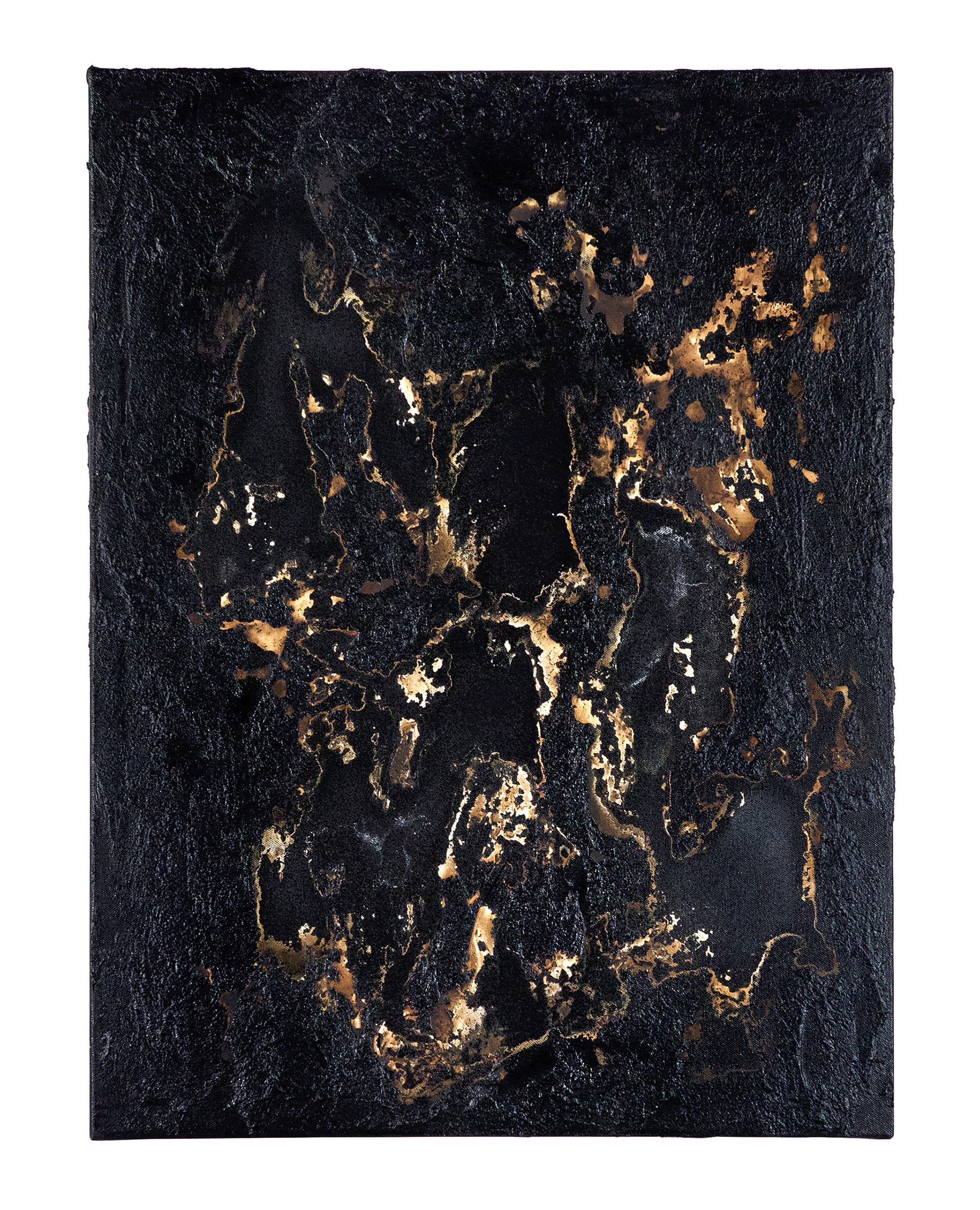 Tailings Pond 5 - 80 x 60cm - 2016 - emulsion paint, plaster of Paris, bitumen and synthetic resin on canvas
