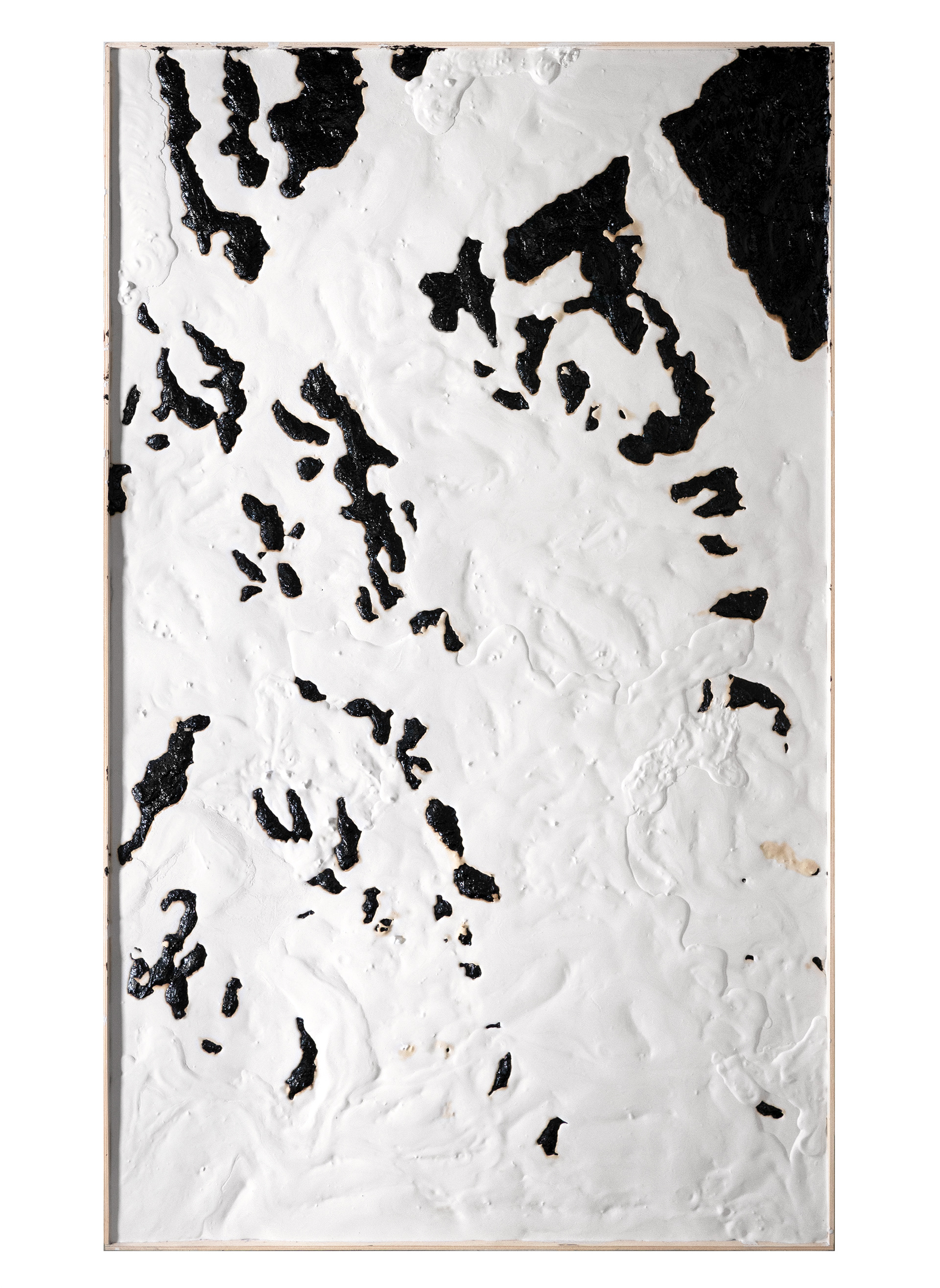 ‘High Arctic 7’ - 2019 - 200 x 121cm - plaster of Paris, emulsion paint, acrylic paint, bitumen, wood, steel, silicone, lacquer