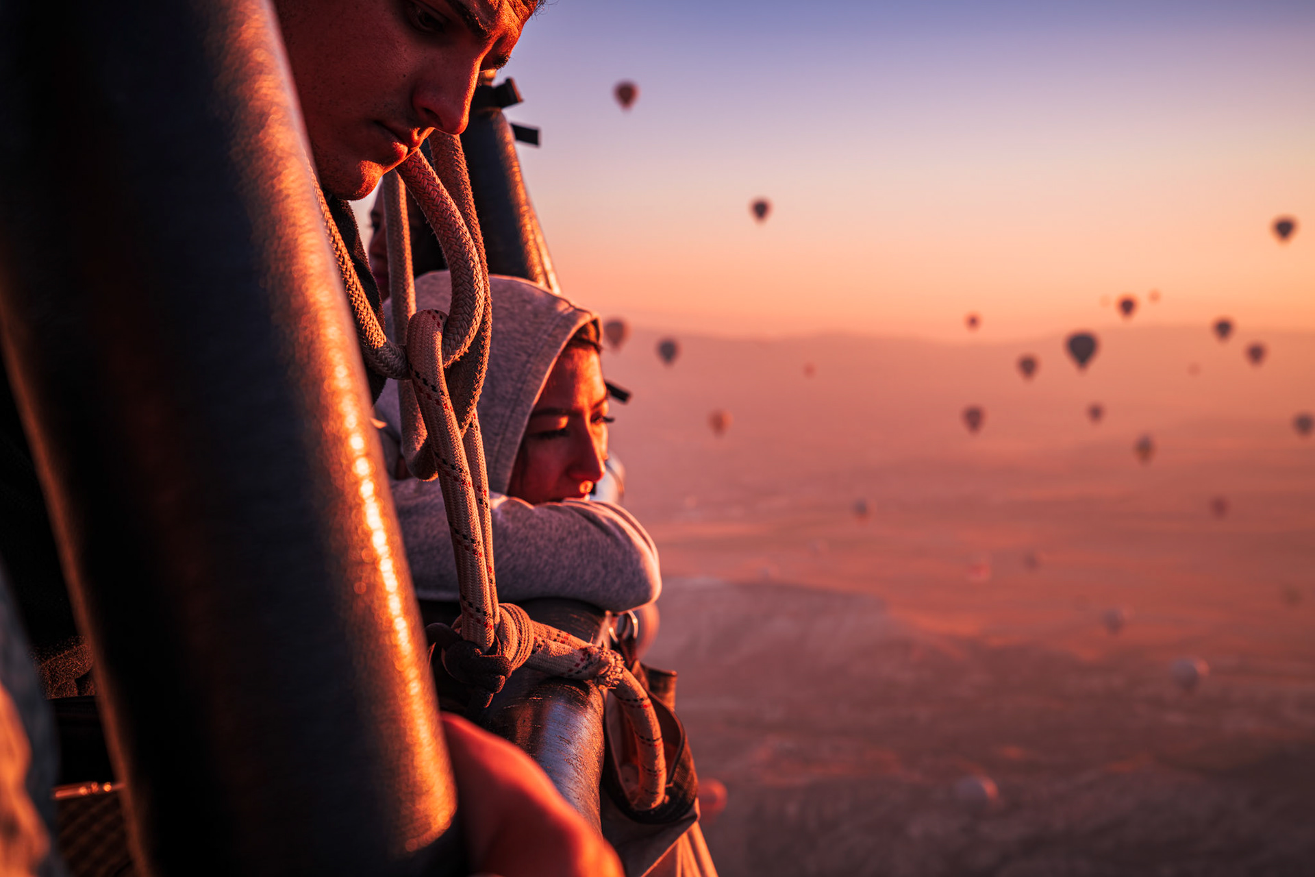 Mesmerizing sunrise in Cappadocia. July, 2022.