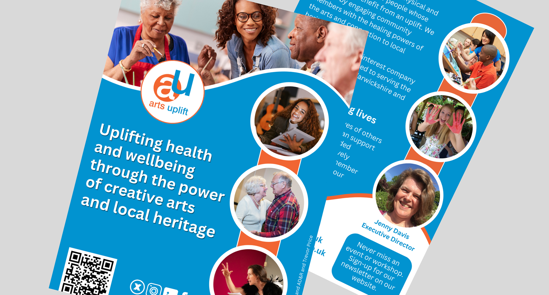 A general leaflet for Arts Uplift explaining who and what the organisation stands for