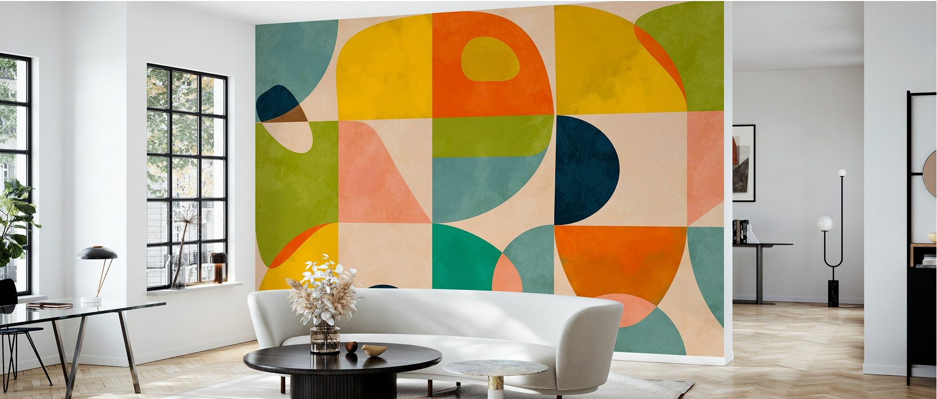 Mid Century Bauhaus spring colors