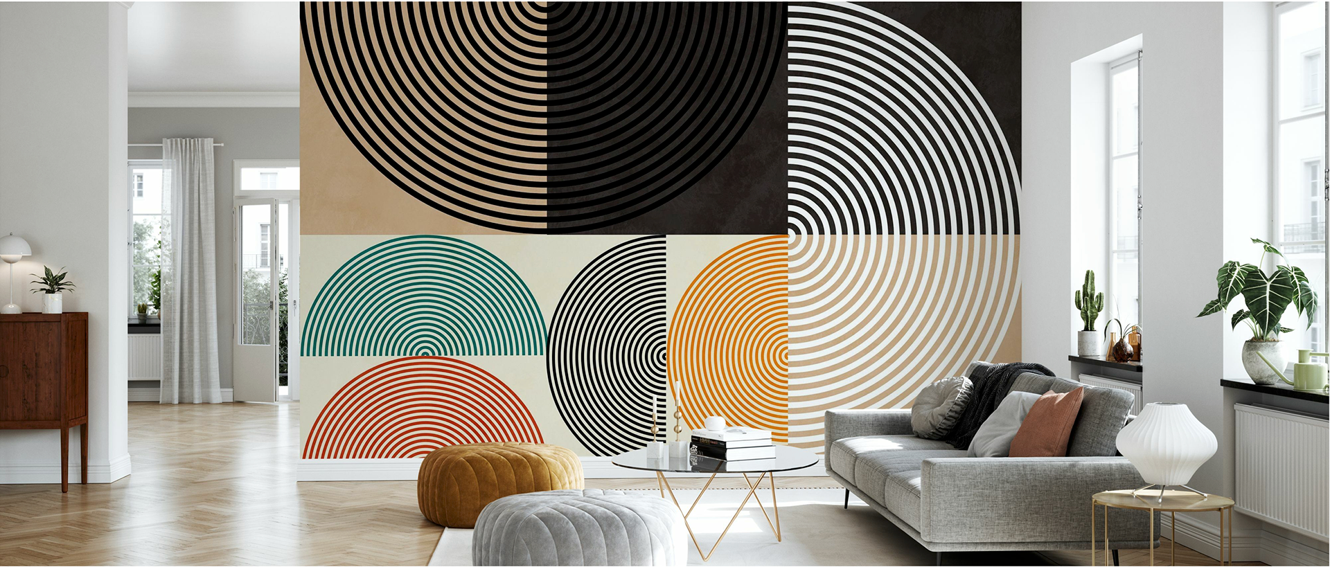 Geometric circles lined