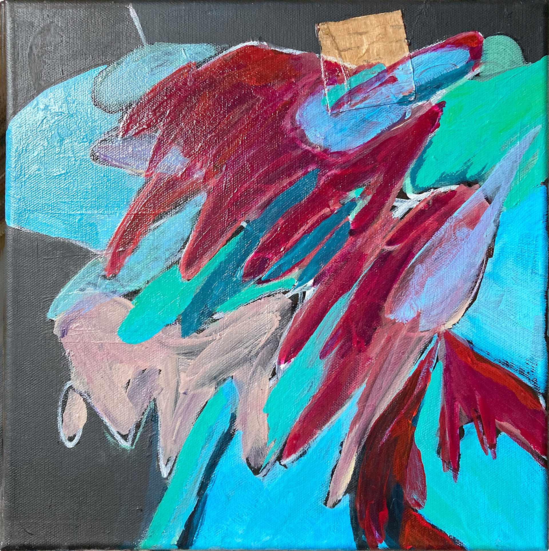 Same-Day Delivery, 12"x12", acrylic and oil on canvas, 2024