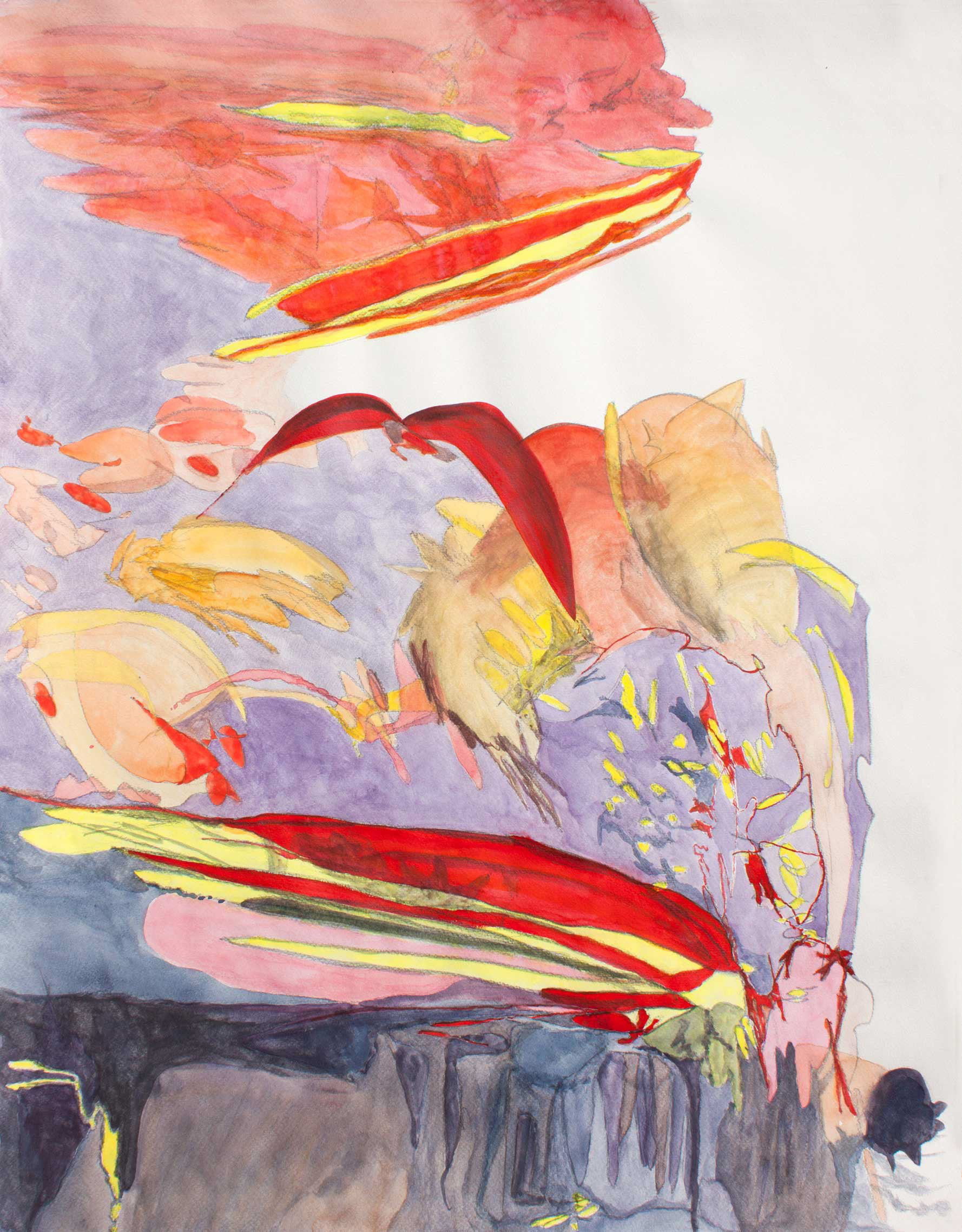 The Possibility of Flight, graphite and watercolour on paper, 22" x 30", 2018