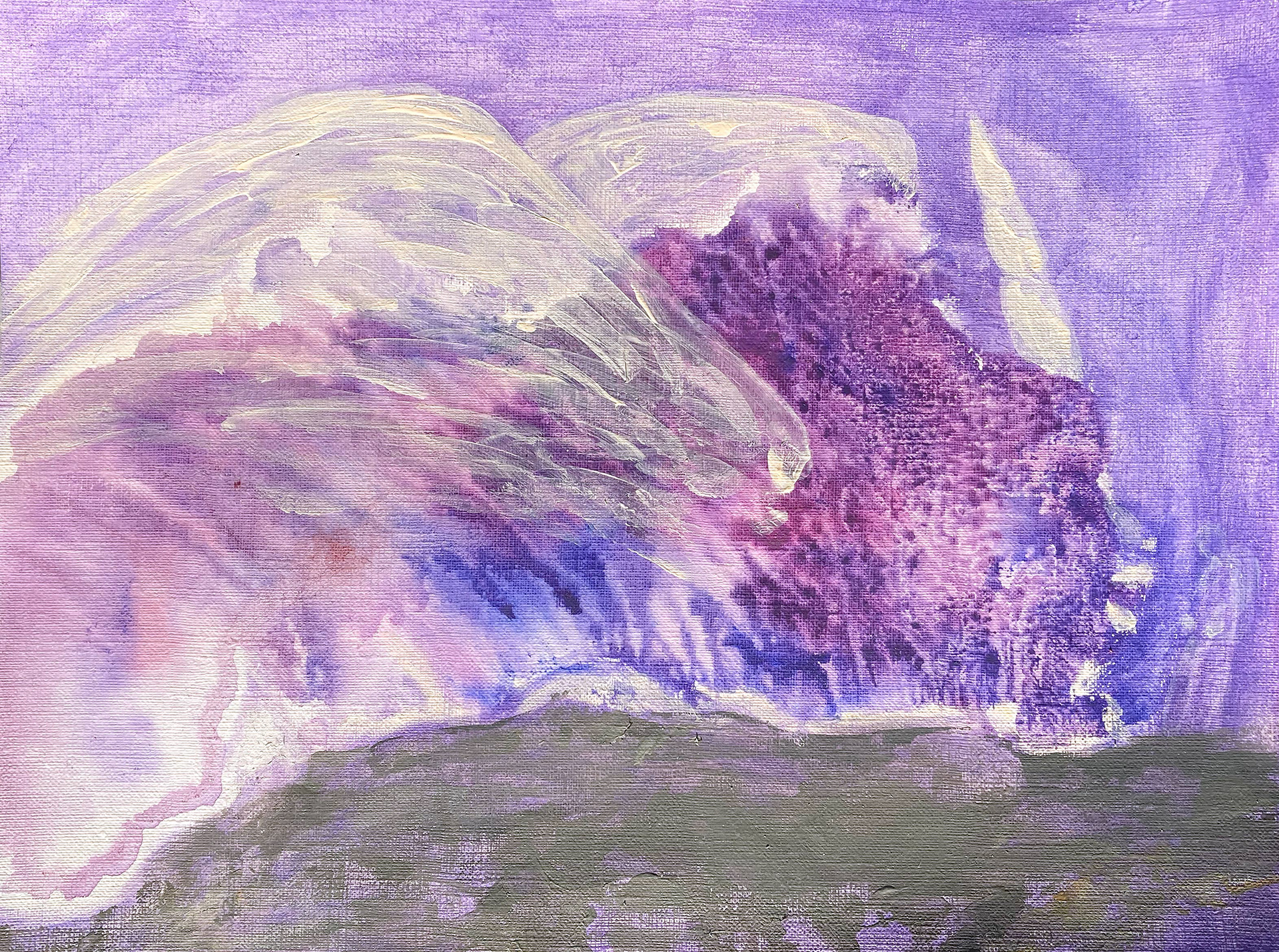 Mythical Beast, 12"x9", acrylic on paper, 2024