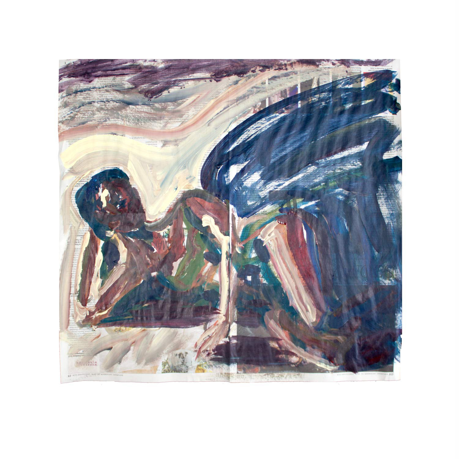 Livestream Life: MAK, acrylic on newsprint, 21.5" x 20.5", 2020