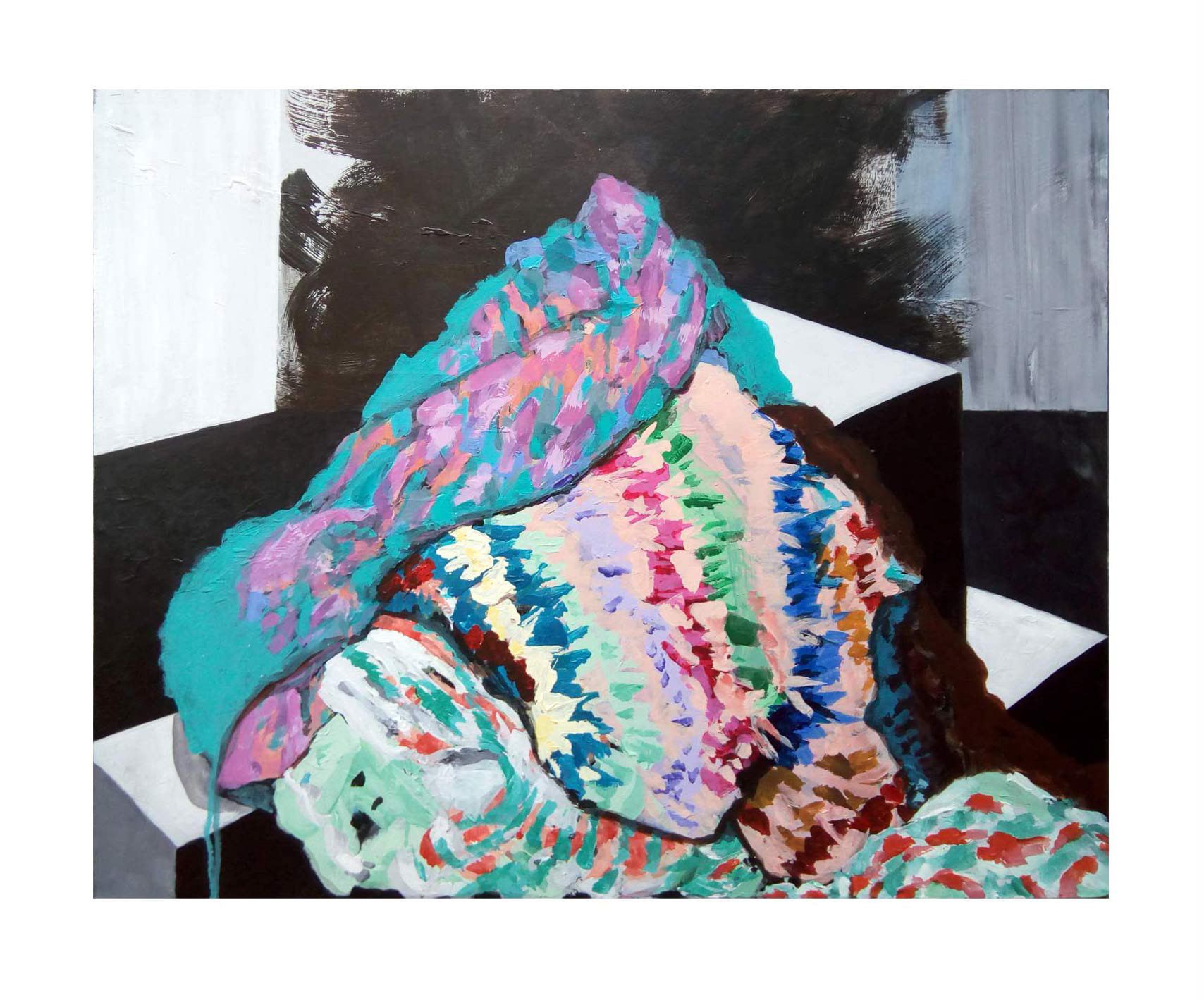 Blanket Monster Matterhorn, acrylic on wood panel, 30" x 24", 2018