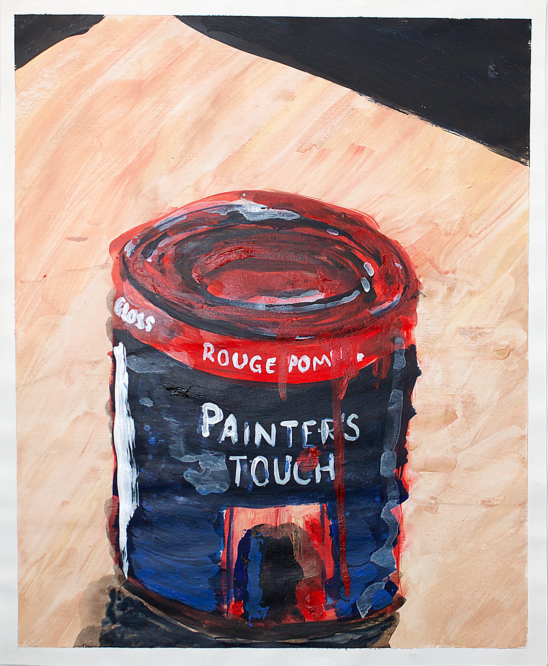 Painter's Touch, acrylic on paper, 14" x 17", 2019