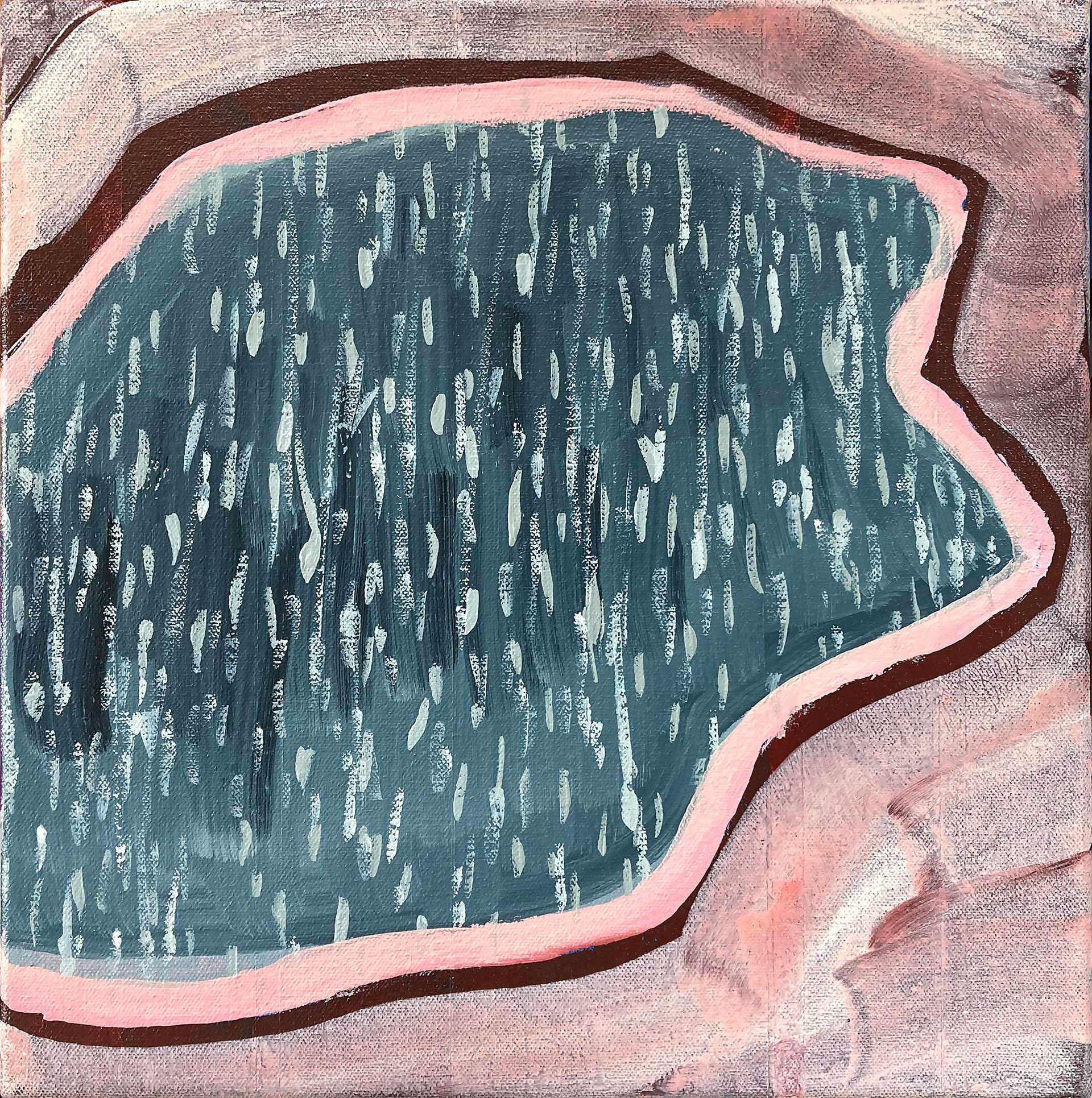 Rain Day, 12" x 12", acrylic on canvas, 2023