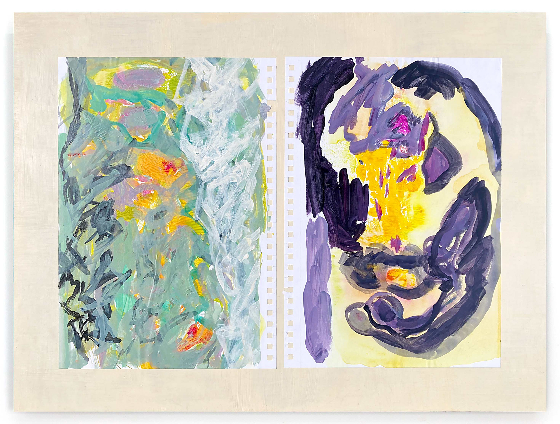 Tasty French (Dear Joan), 18" x 24", 2024, acrylic on paper and cradled panel, 2024