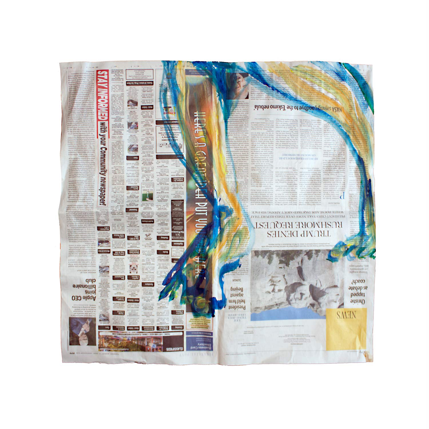 Livestream Life: Spooky Feet, acrylic on newsprint, 21.5" x 20.5", 2020