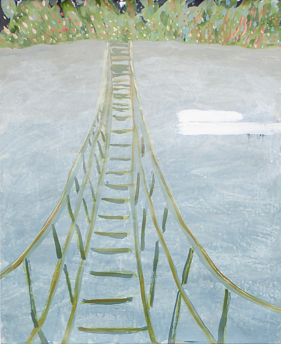 Zen, acrylic on paper, 14" x 20", 2023