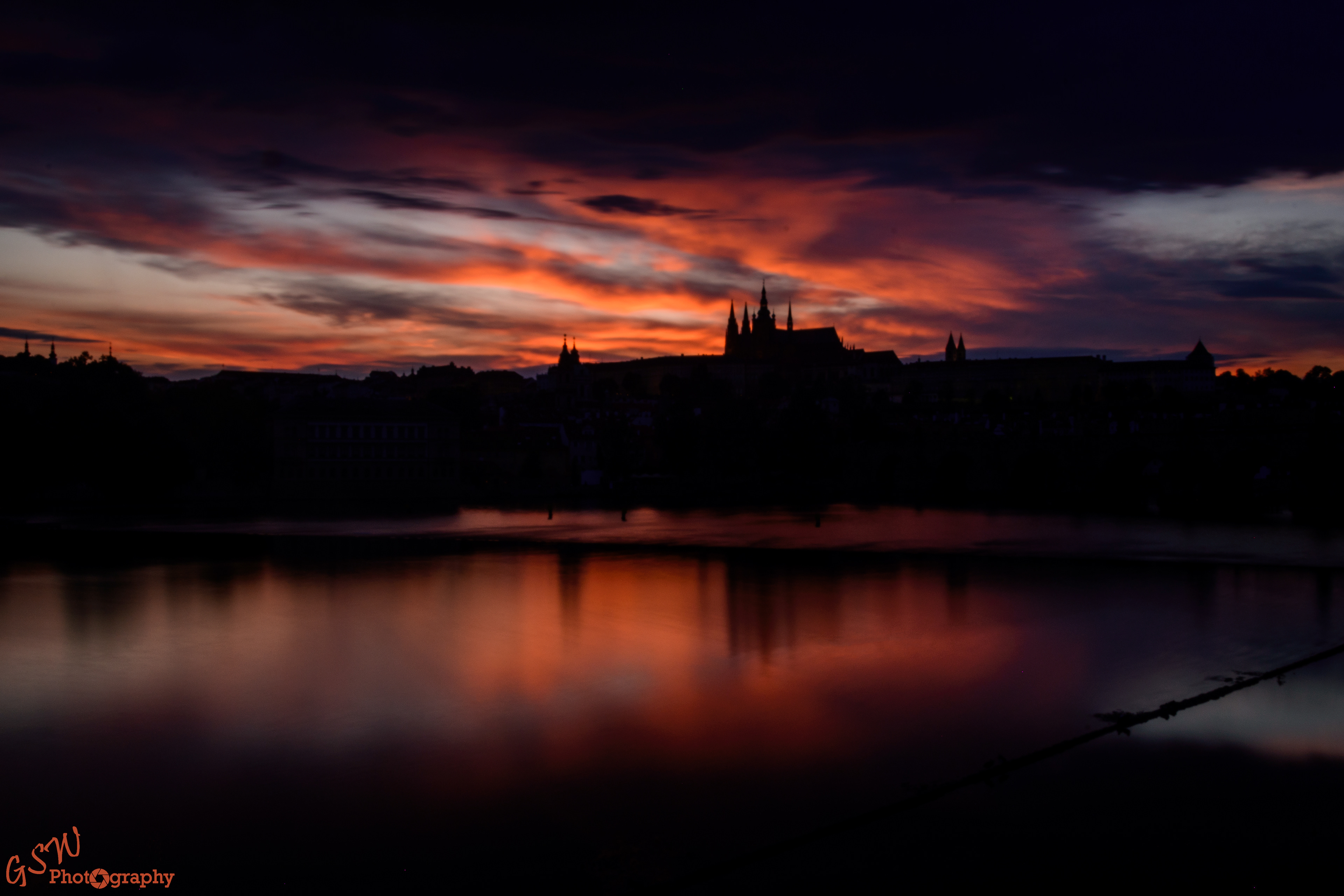 Sunset over the Vltava, Prague