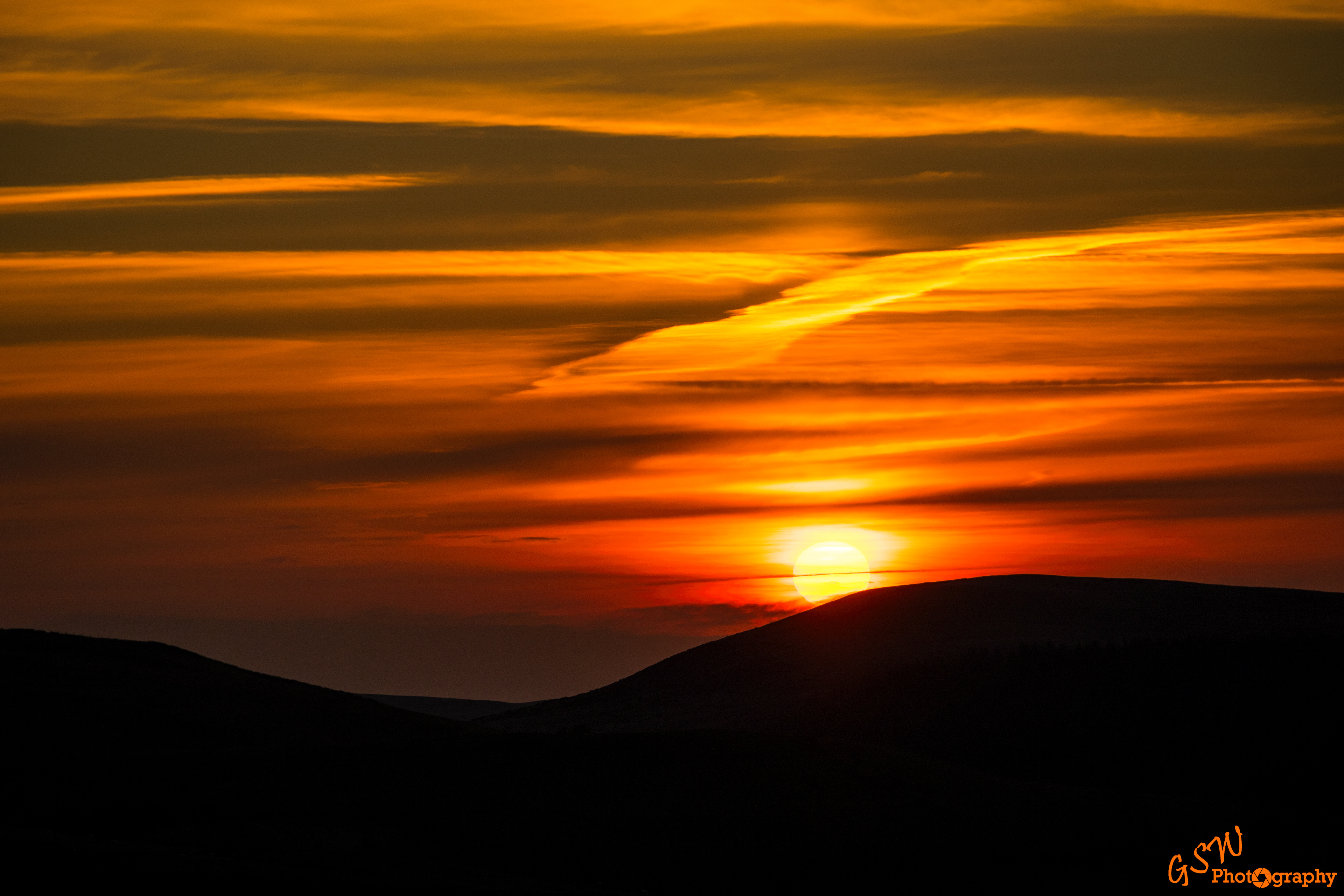 Sunset over Black Mountain, Wales