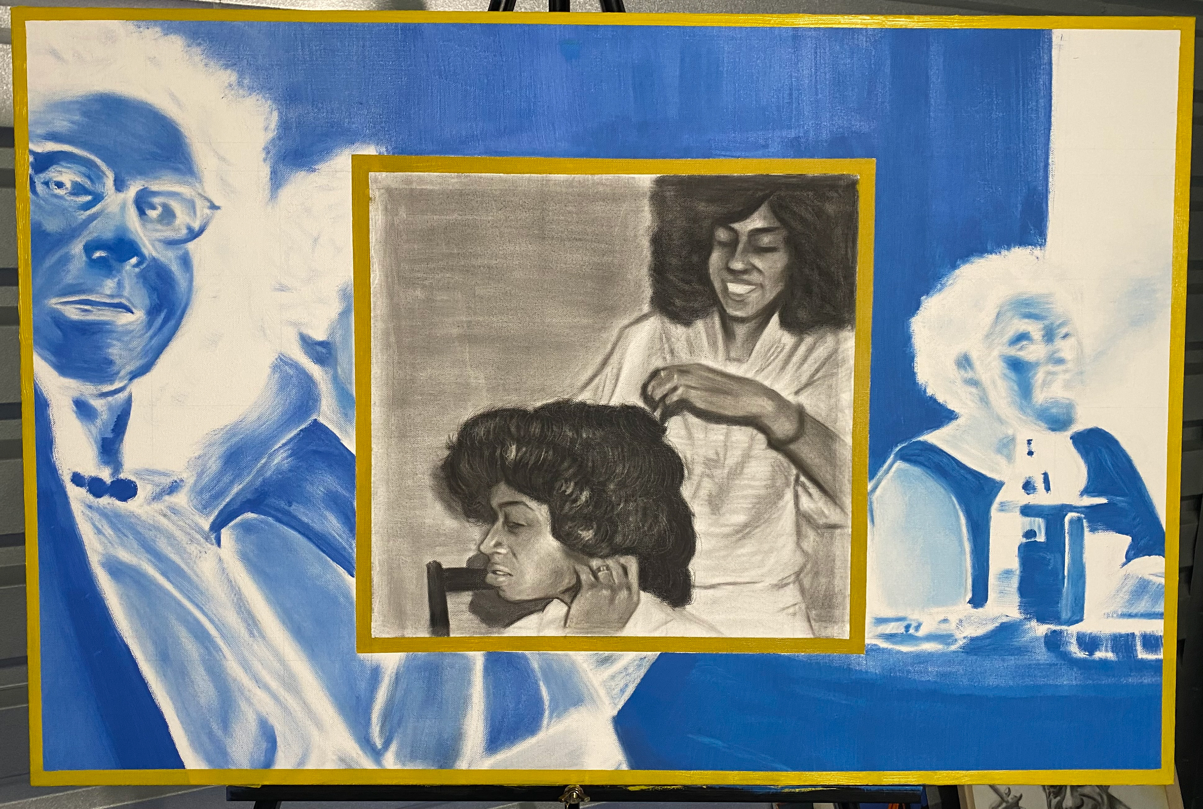 "This Saturday" - 24" x 36" - 2025 - oil and charcoal on canvas