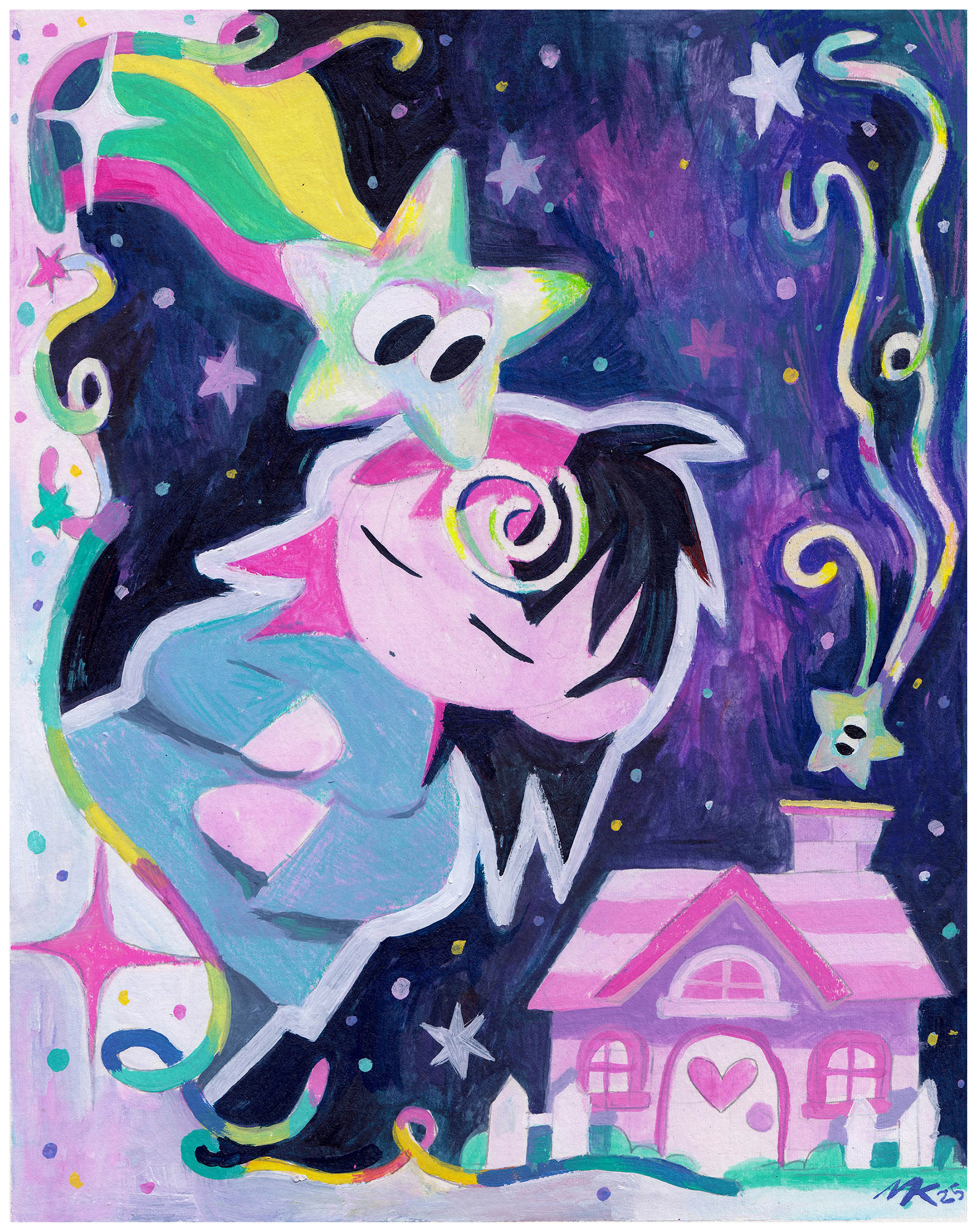 Returning Home to my Body, Again & Again - Acrylic on Paper, 8" x 10", 2025