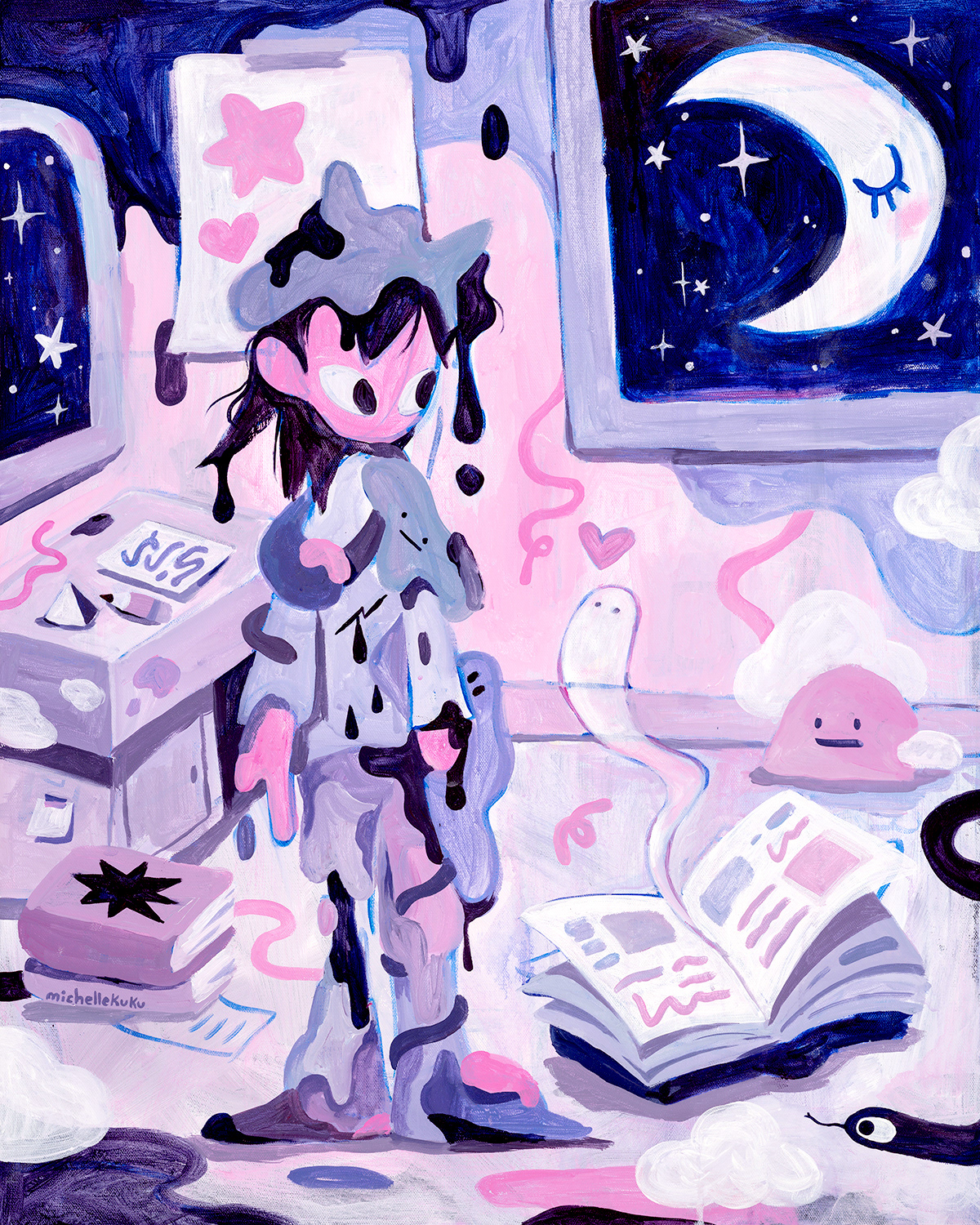 I'm sorry you had to go through all that, Acrylic on Canvas, 24" x 30", 2023