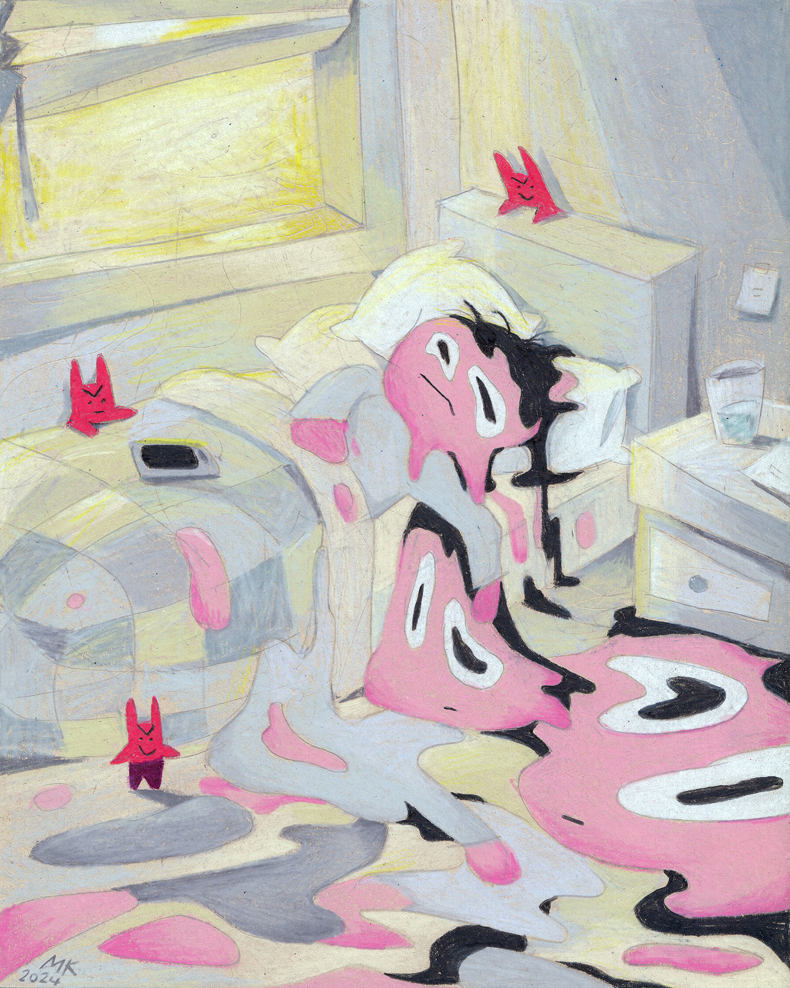 Blegh, Pencil Crayon on Paper, 8" x 10", 2024