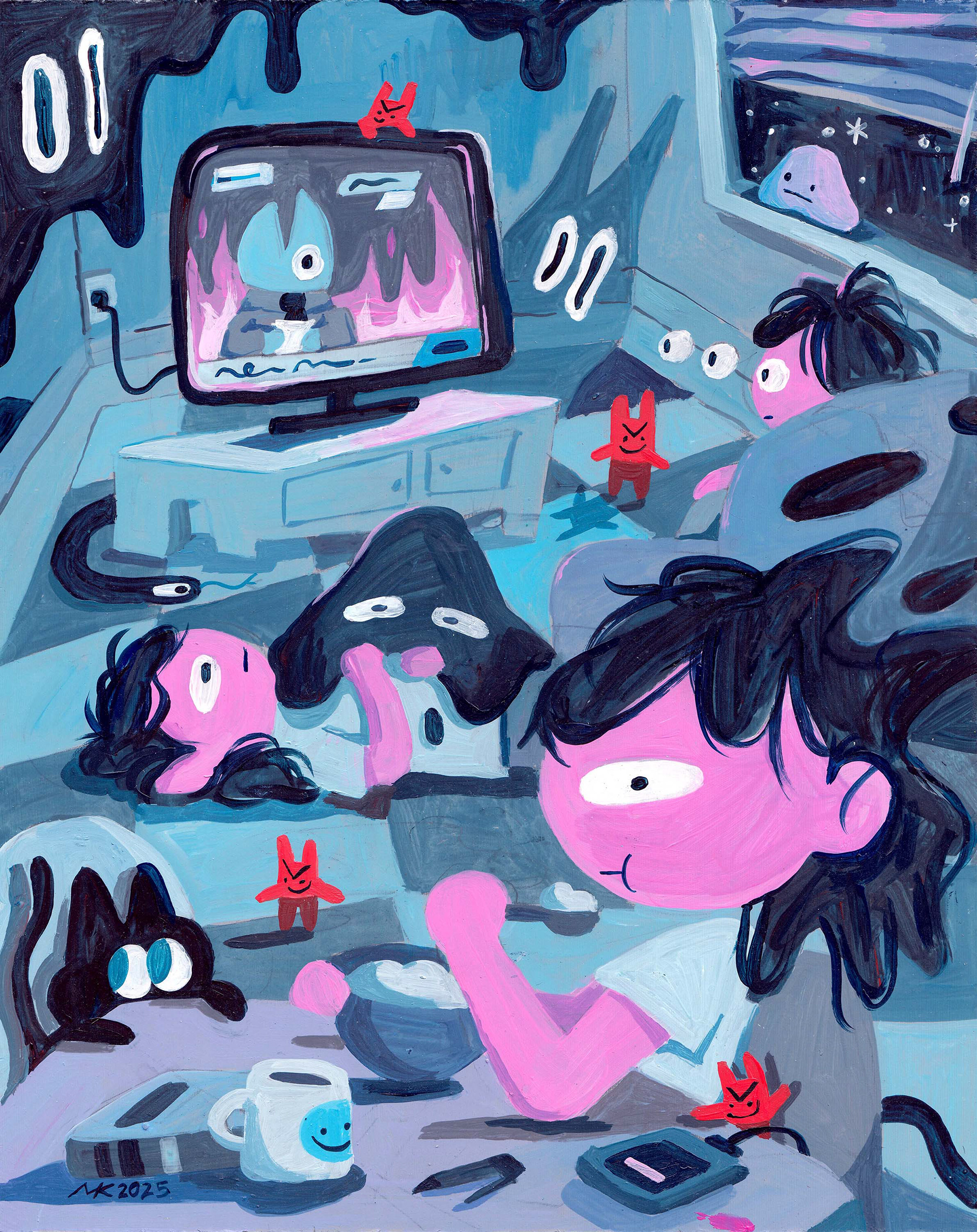 World Ending, Acrylic on Board, 8" x 10", 2025