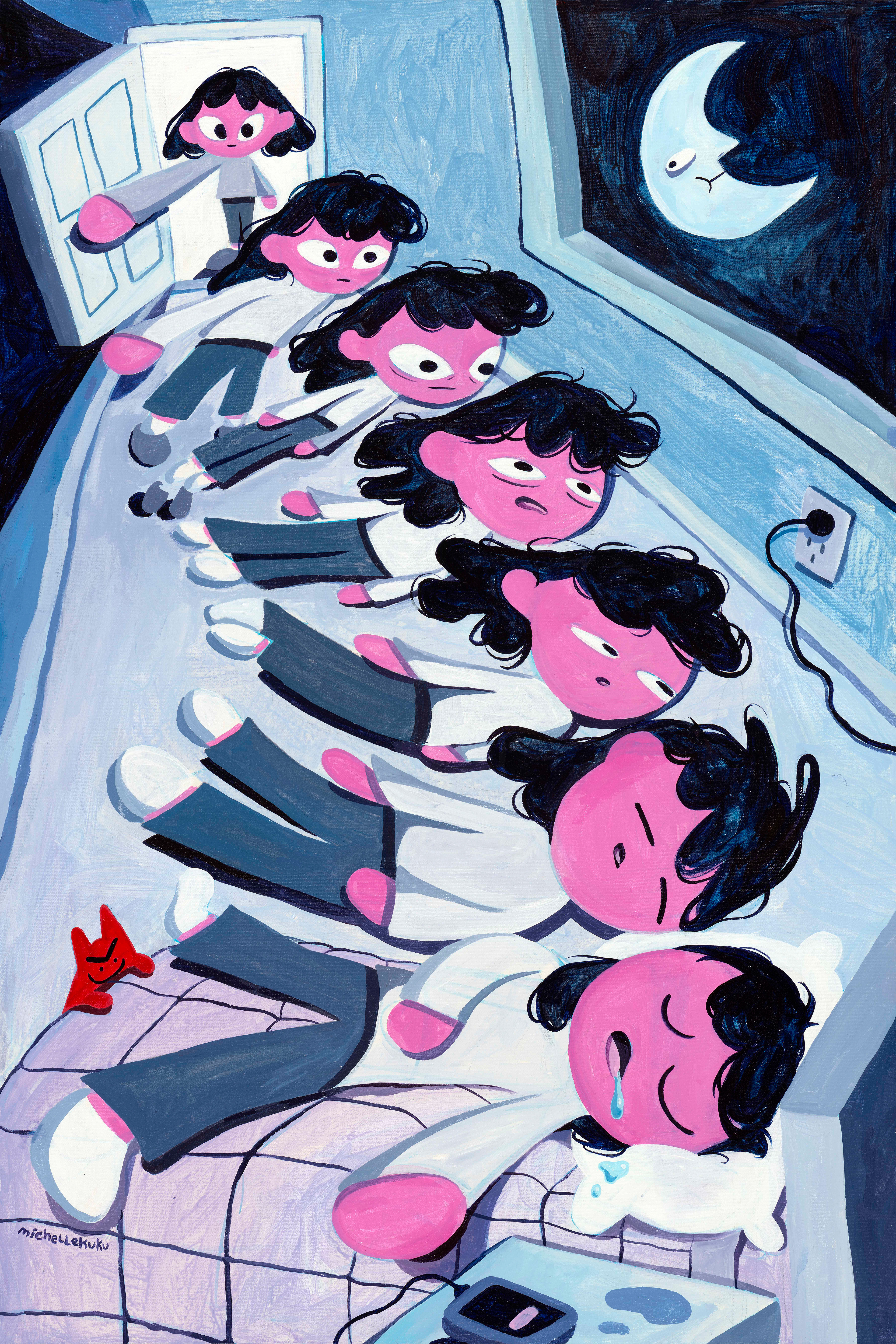 Exhausted, 24" x 36" Acrylic on Canvas, 2022