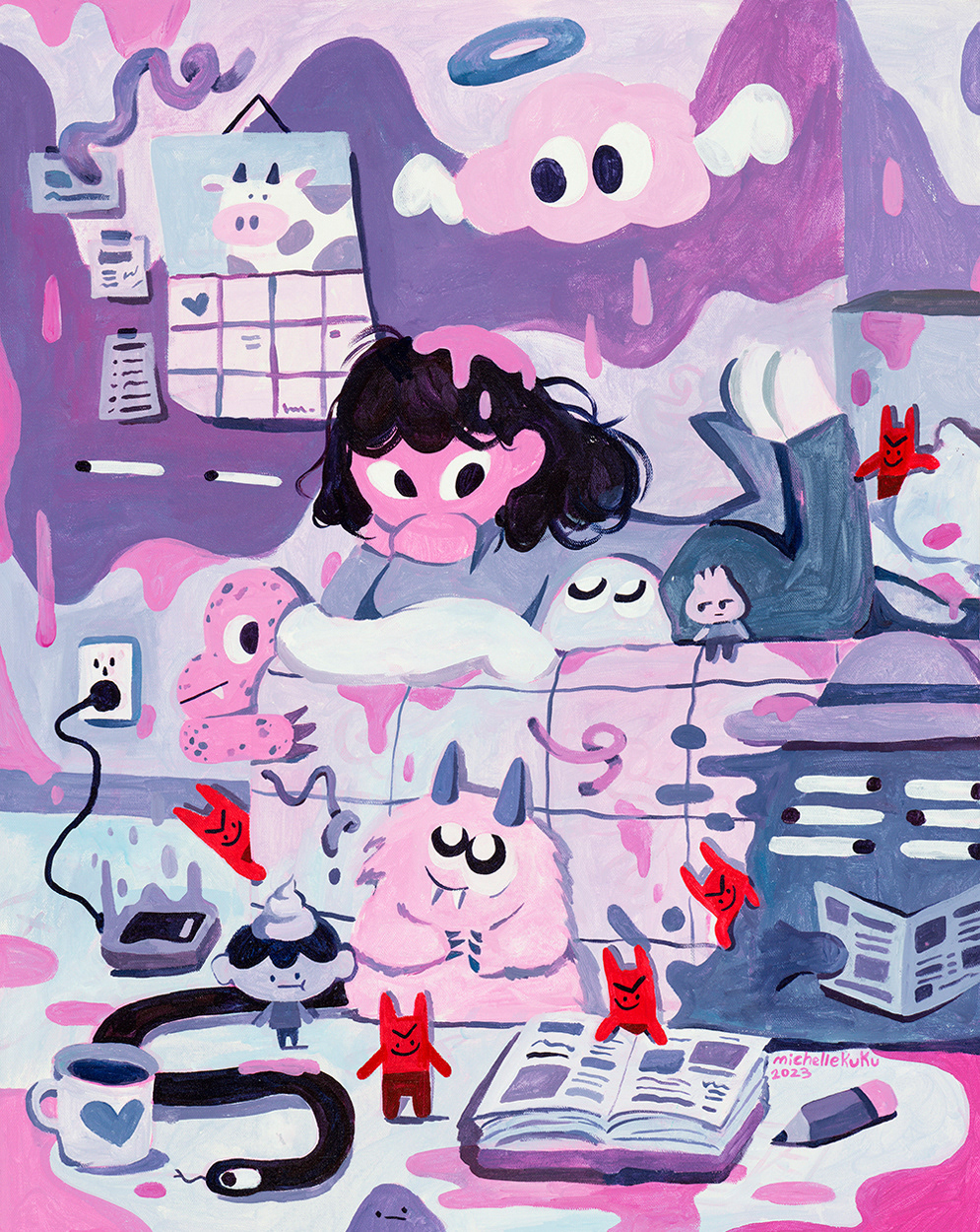 Observing, 24" x 30", Acrylic on Canvas, 2023