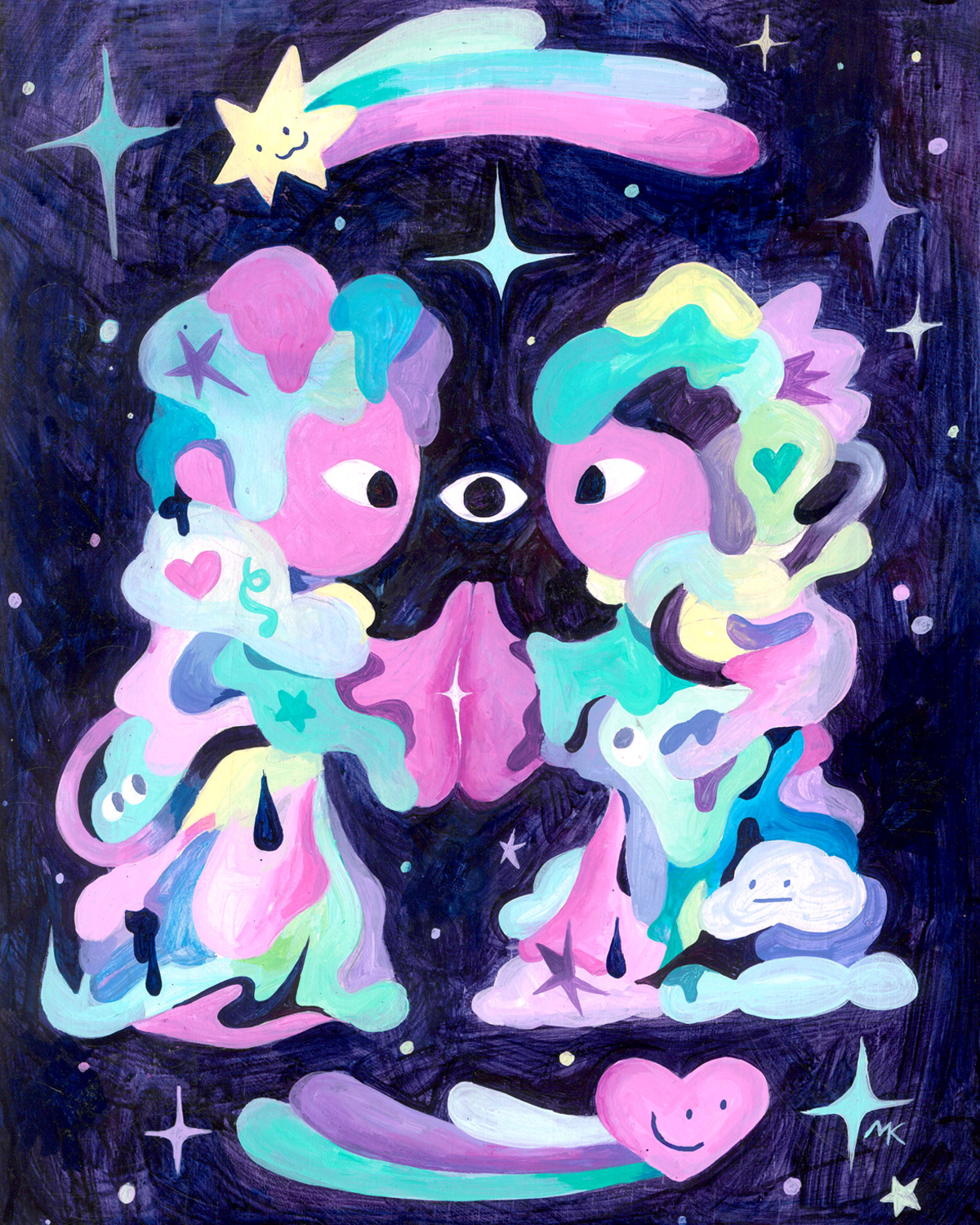 Connection, 11" x 14", Acrylic on Wood Panel, 2023