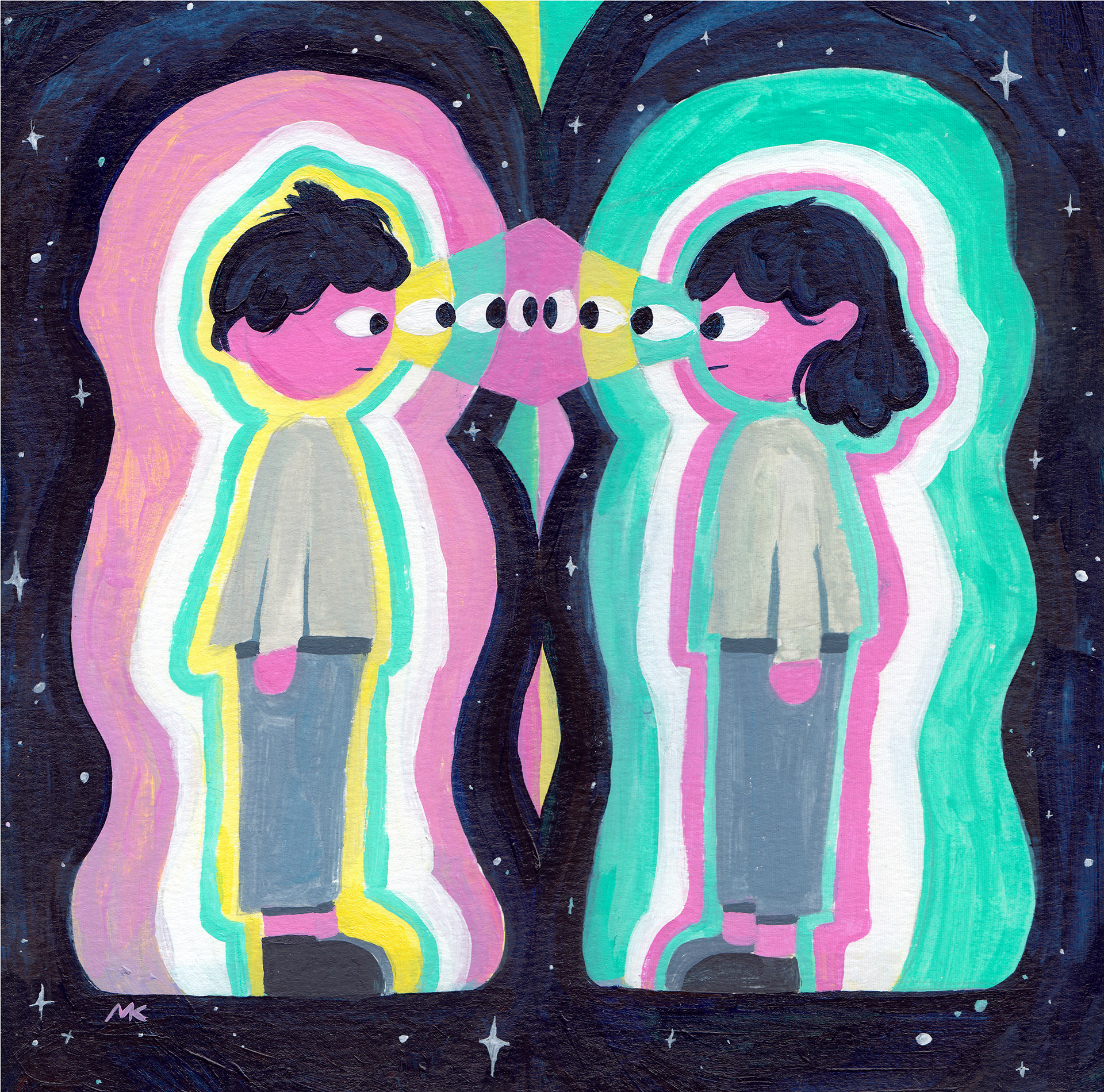 Projection, 8" x 8" Acrylic on Paper, 2022