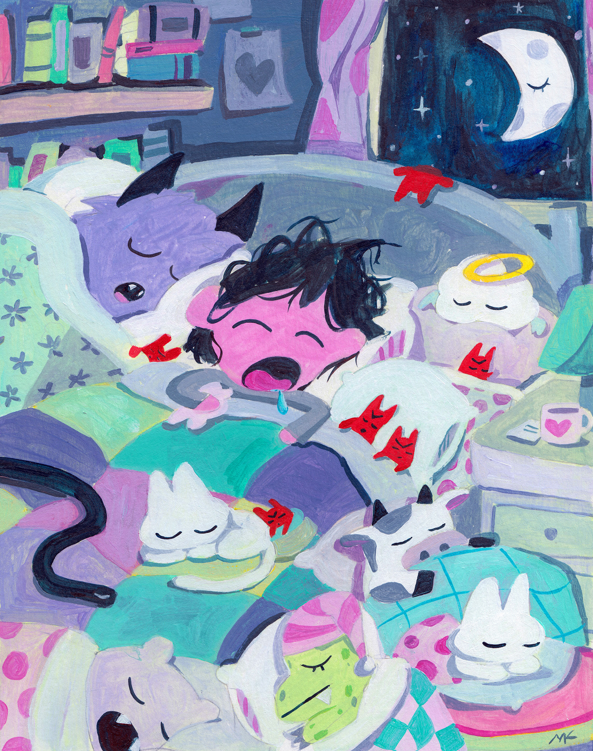 We All Deserve Some Rest, 8" x 10" Acrylic on Paper, 2024