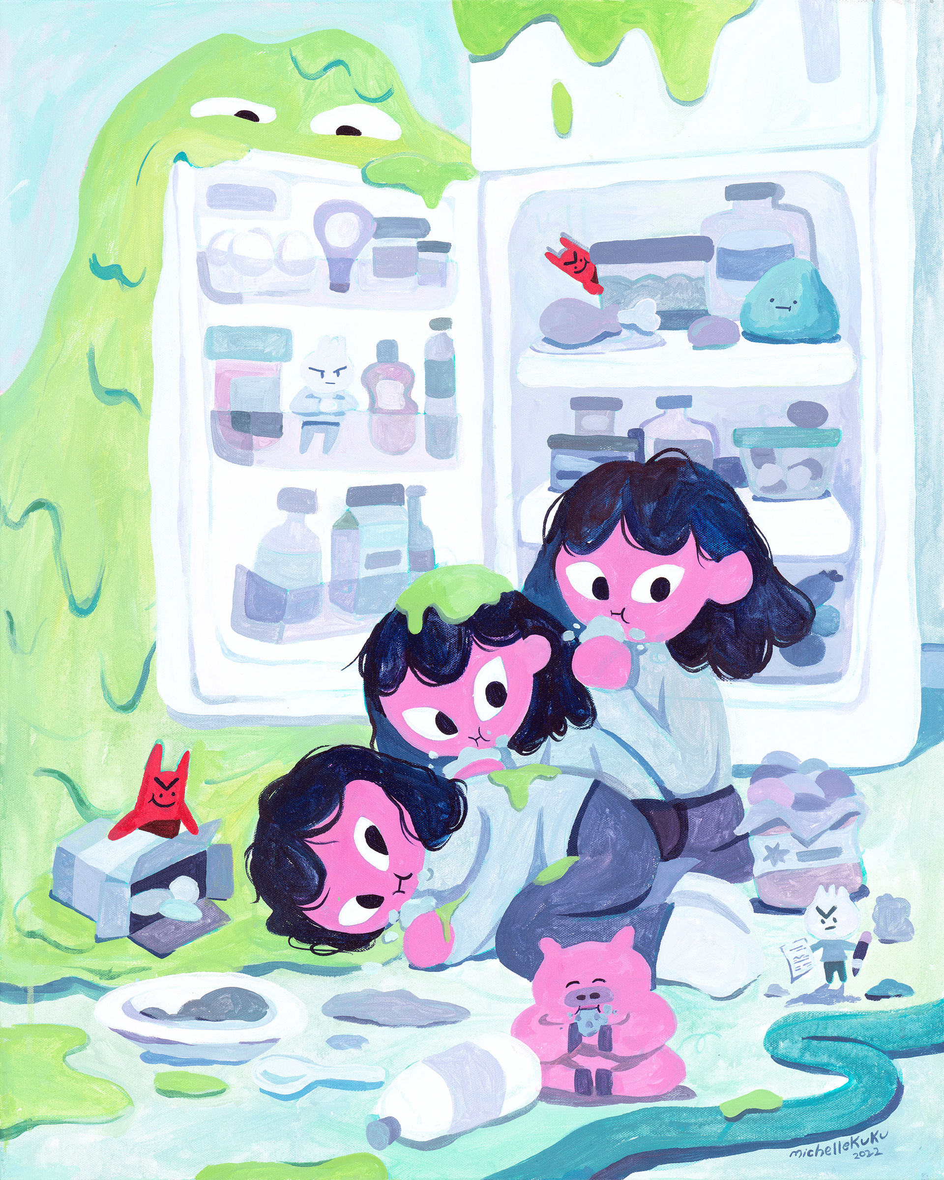 Binge Eating, 24" x 30" Acrylic on Canvas, 2022