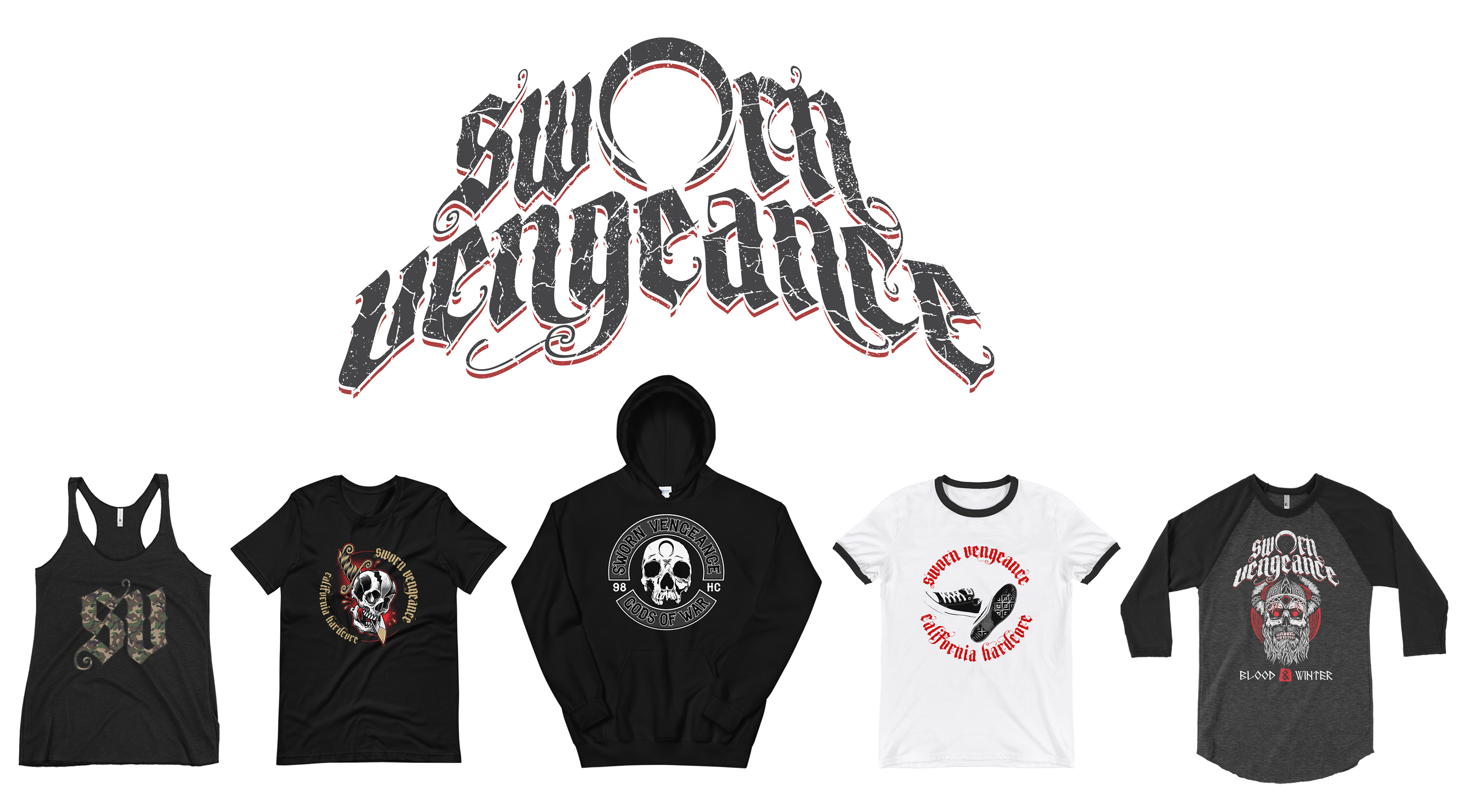 Sworn Vengeance Logo & Merch Designs