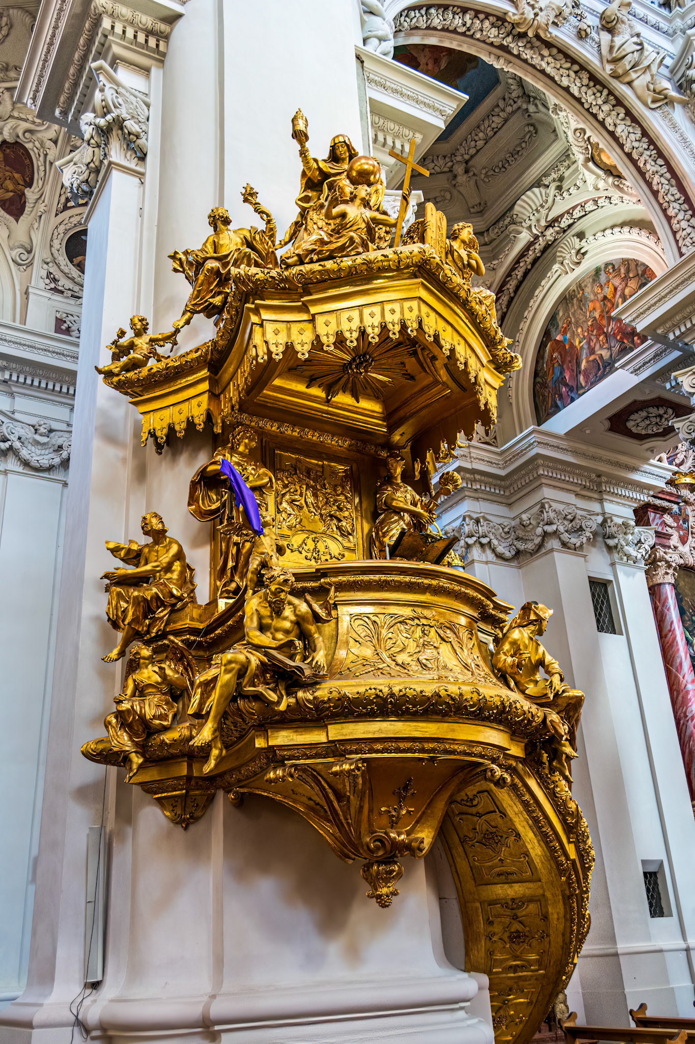 Chancel in St. Stephen's-Crucifix is covered during the Passion