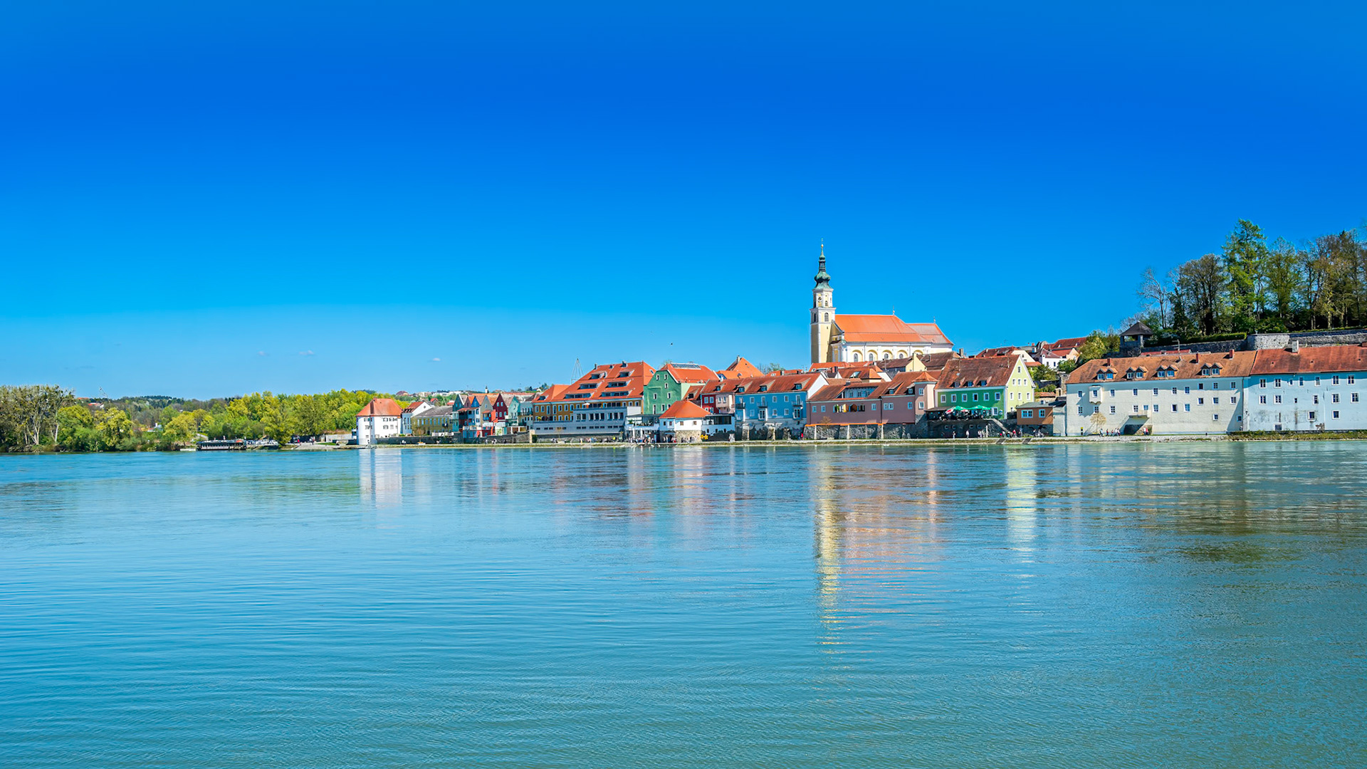 Inn River - view of Austria from Germany