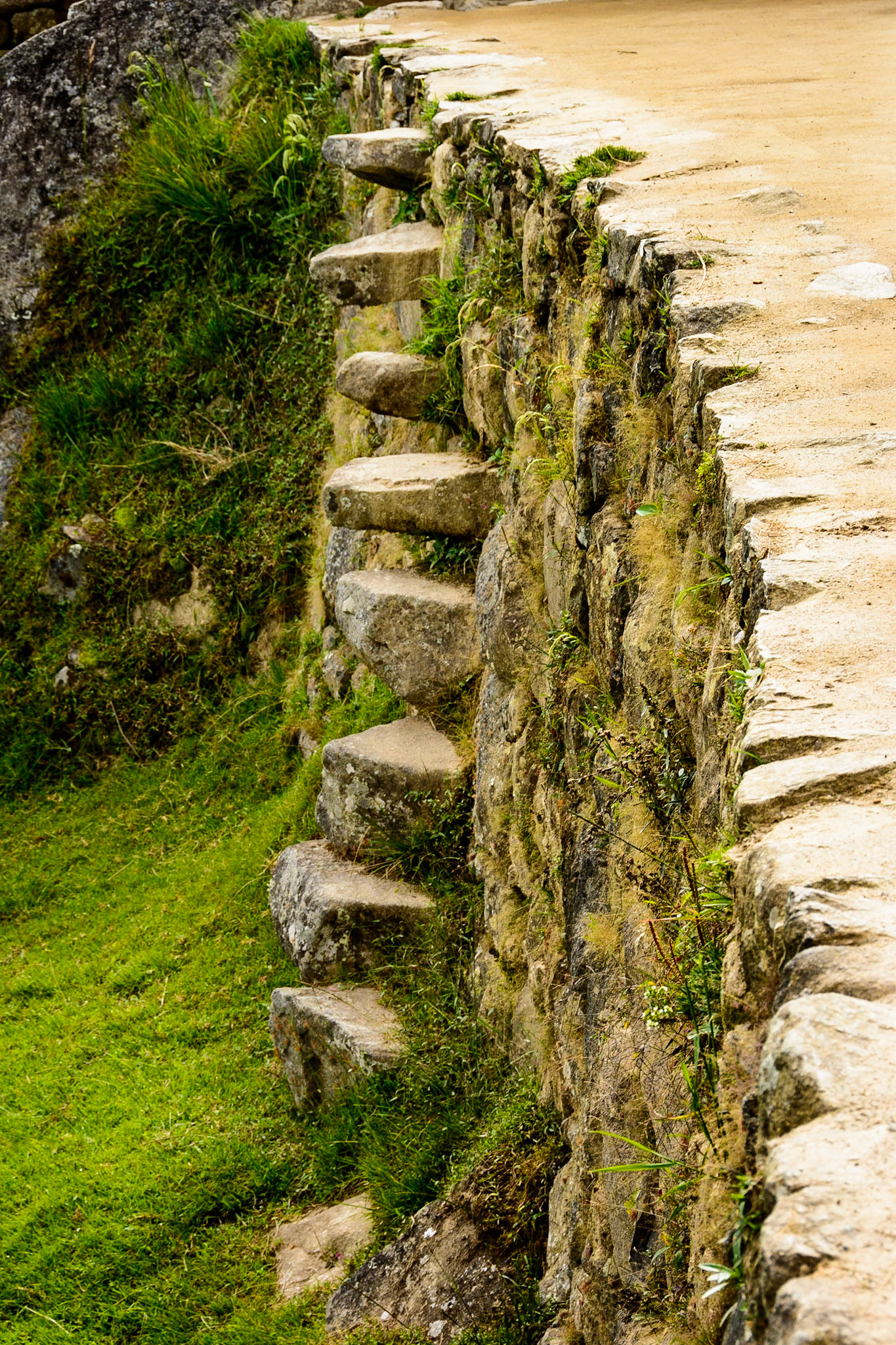 Stairs in the stone walls