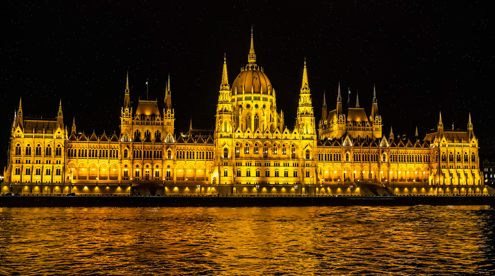 Hungarian Parliament Building at night